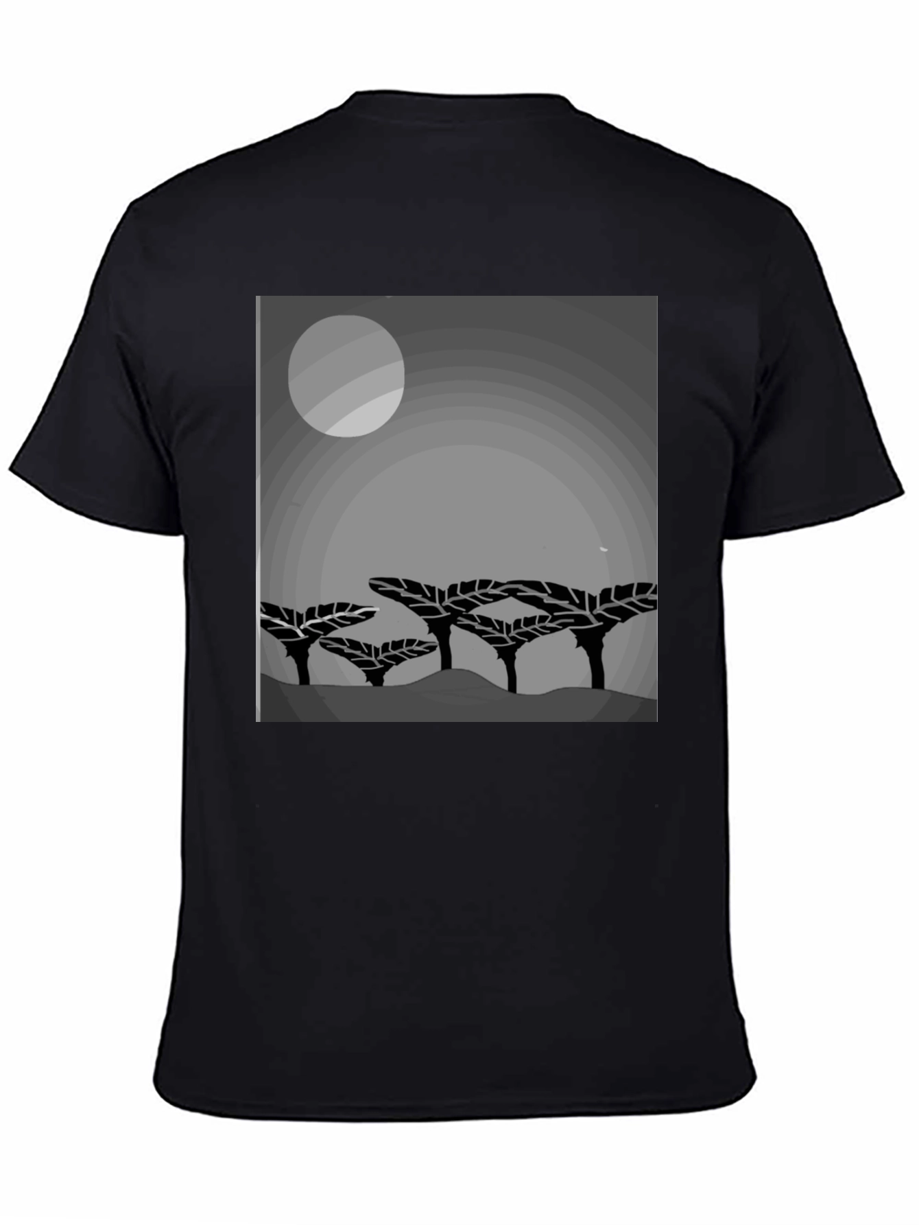 Black Men's Graphic Print Crew Neck T-Shirt view 4