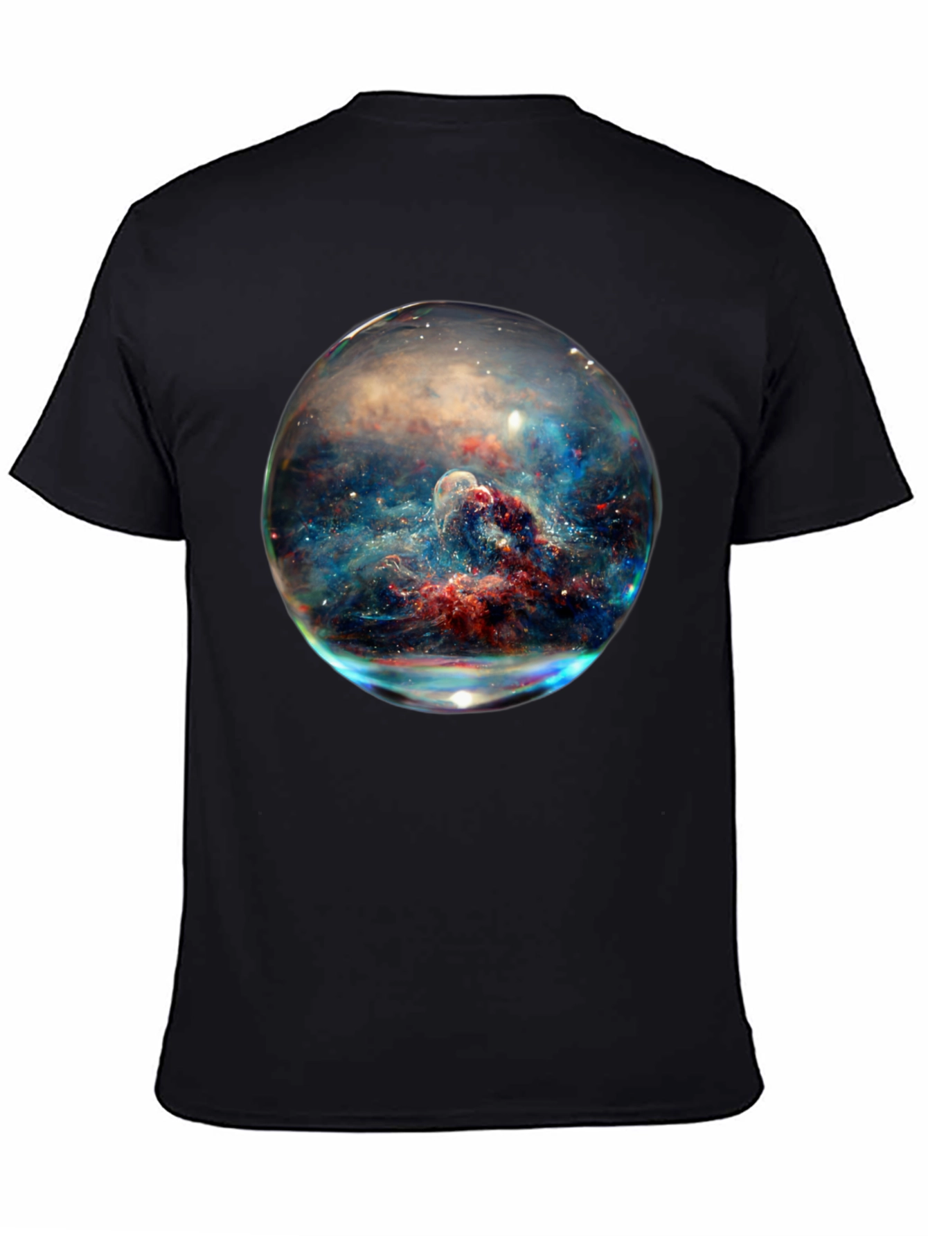 Black Nebula Sphere Graphic T-Shirt view 4