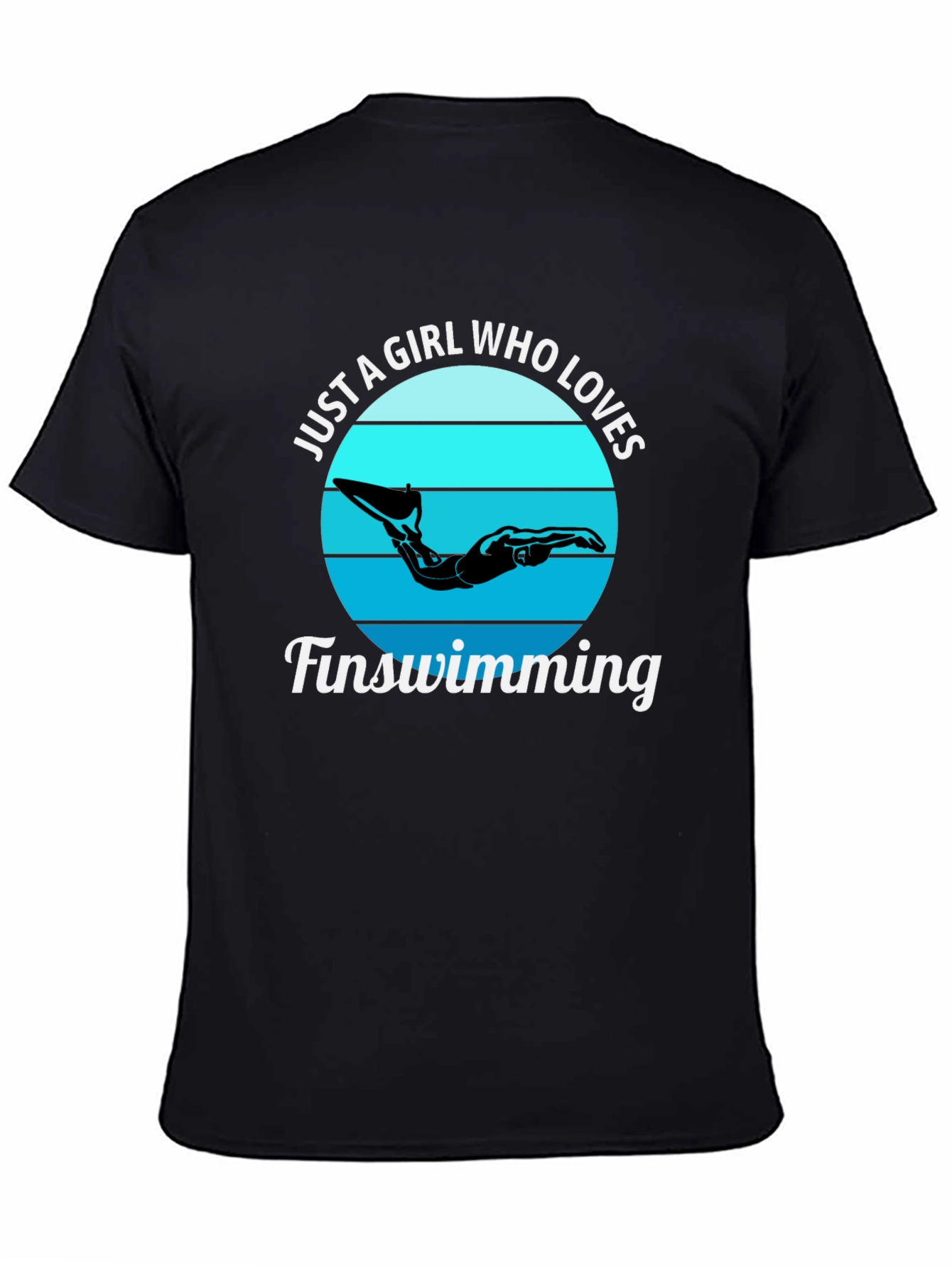 Black Girl Who Loves Finswimming Graphic T-Shirt view 4