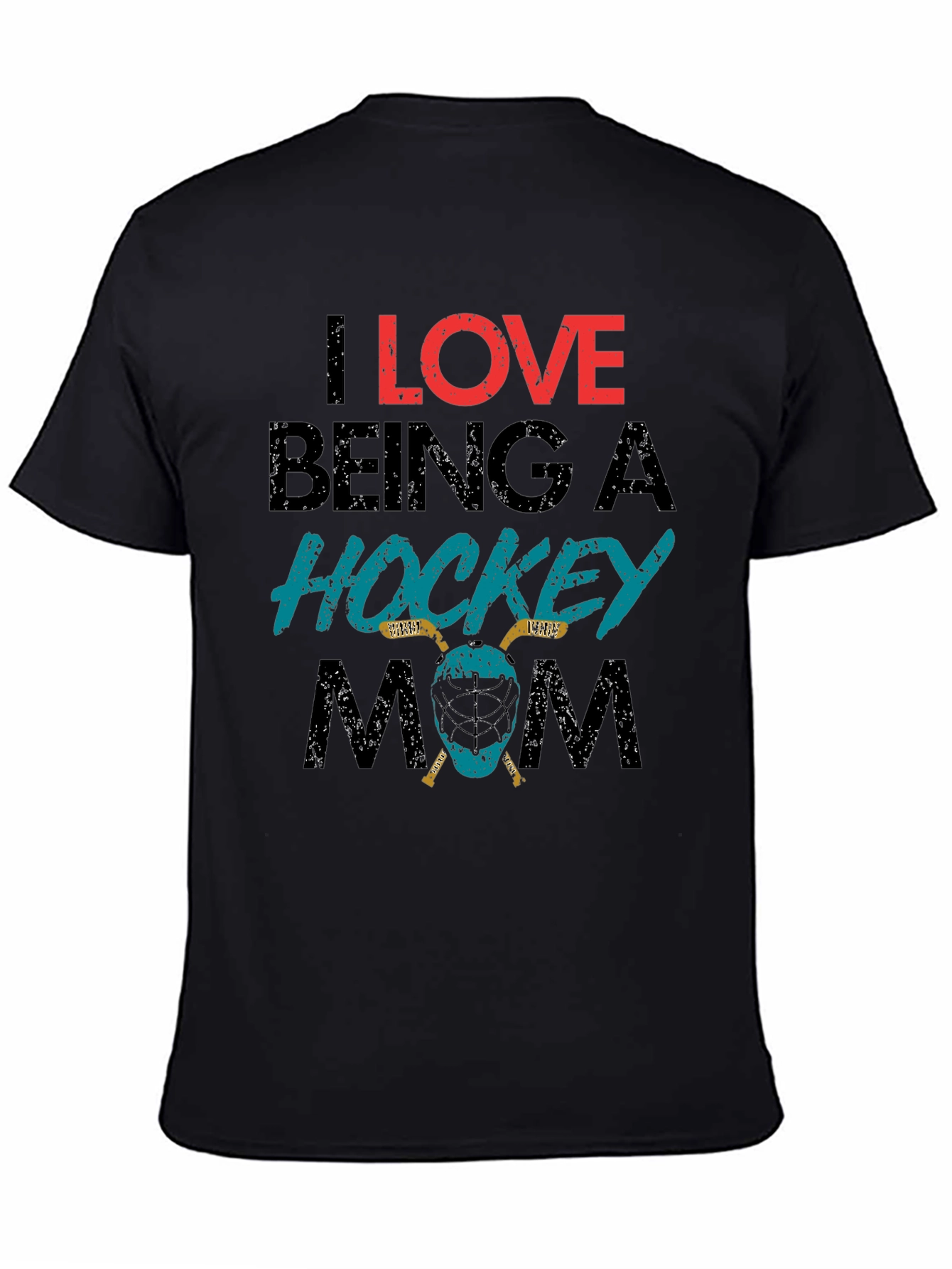Black I Love Being a Hockey Mom T-Shirt view 4