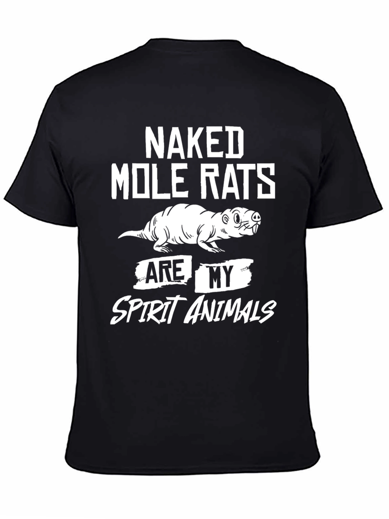 Black Naked Mole Rat Spirit Animal Graphic T-Shirt view 4