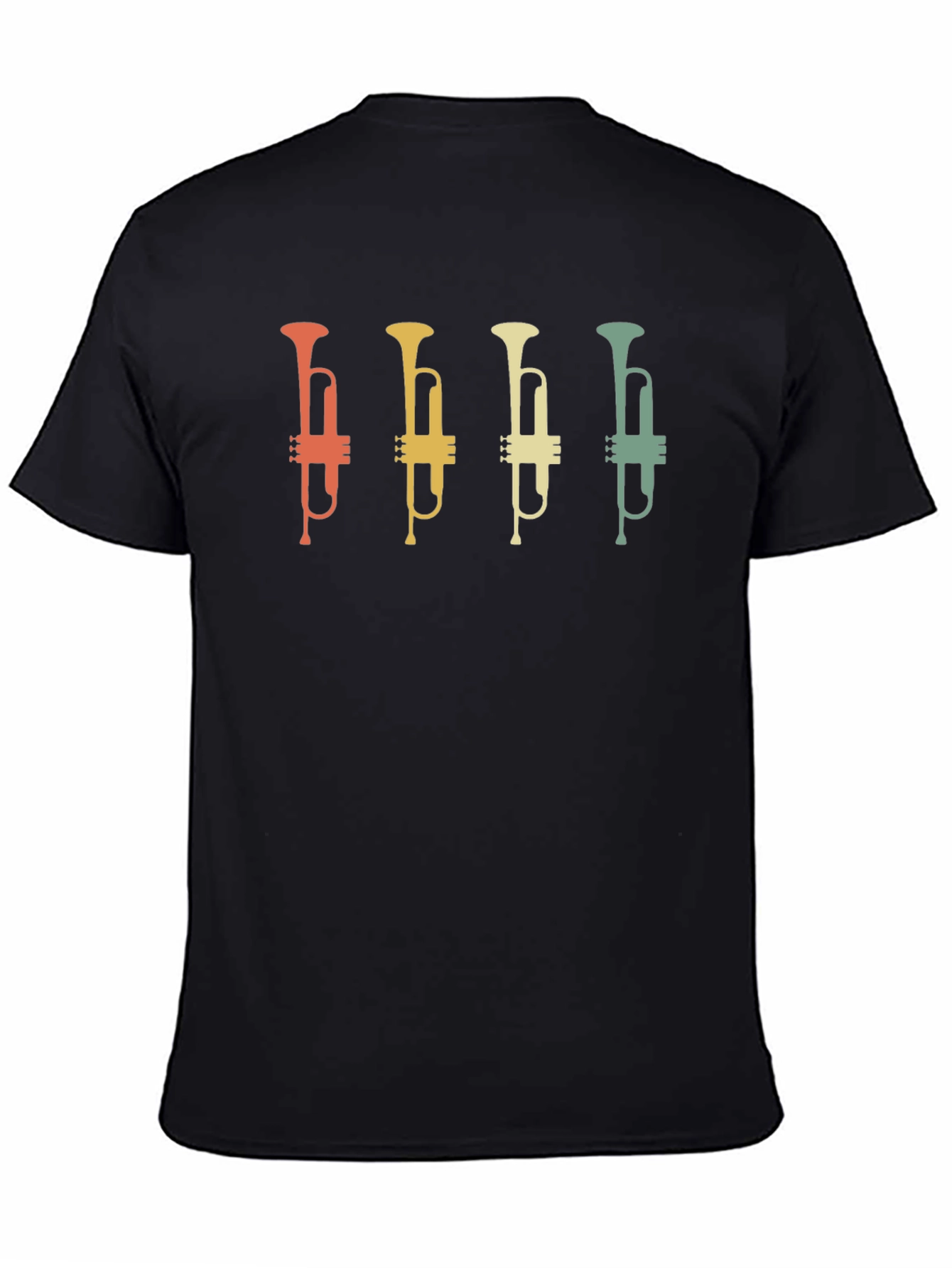 Black Retro Trumpet T-Shirt - Musician Tee view 4