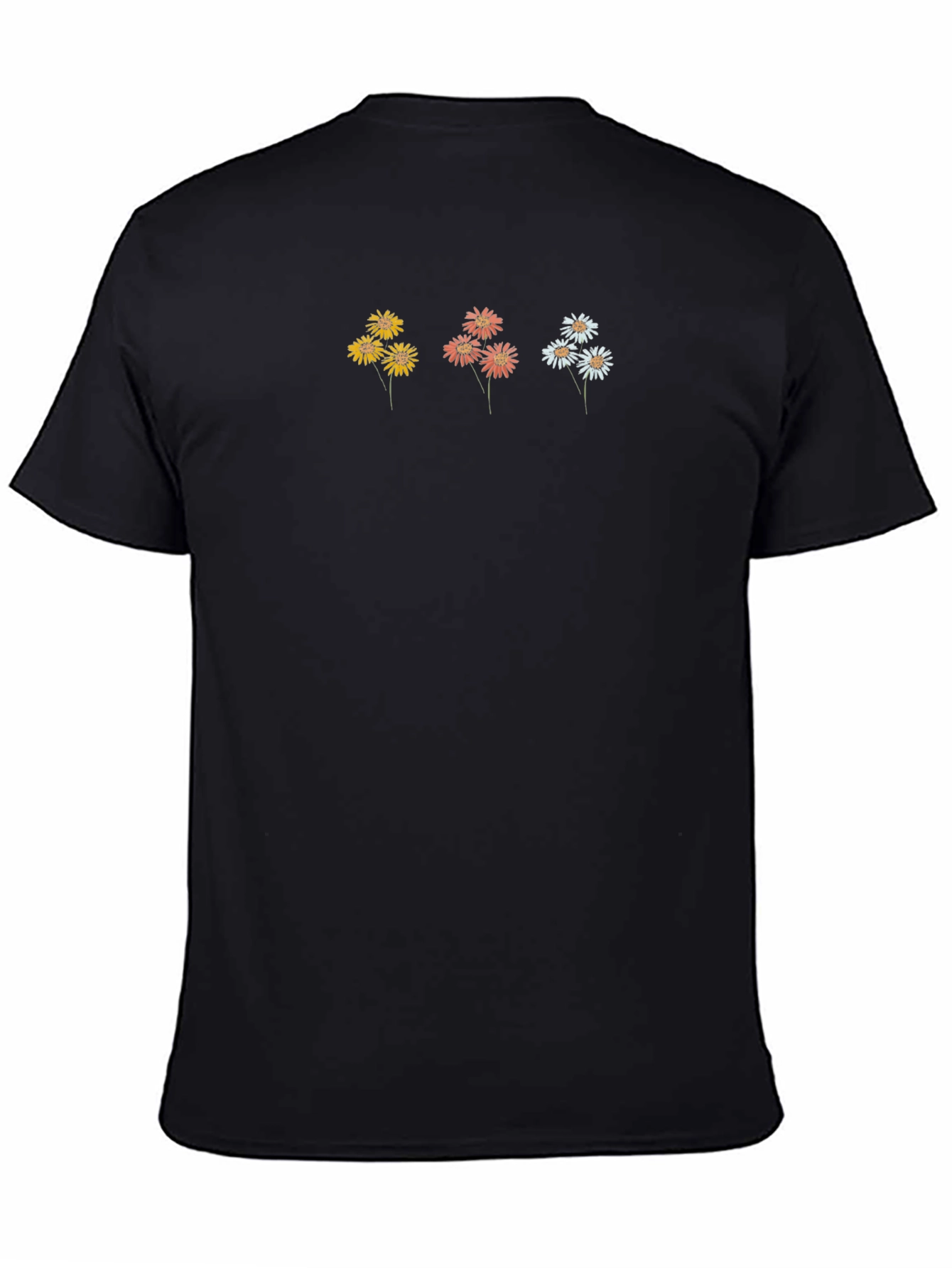 Black Floral Graphic Black T-Shirt view 4