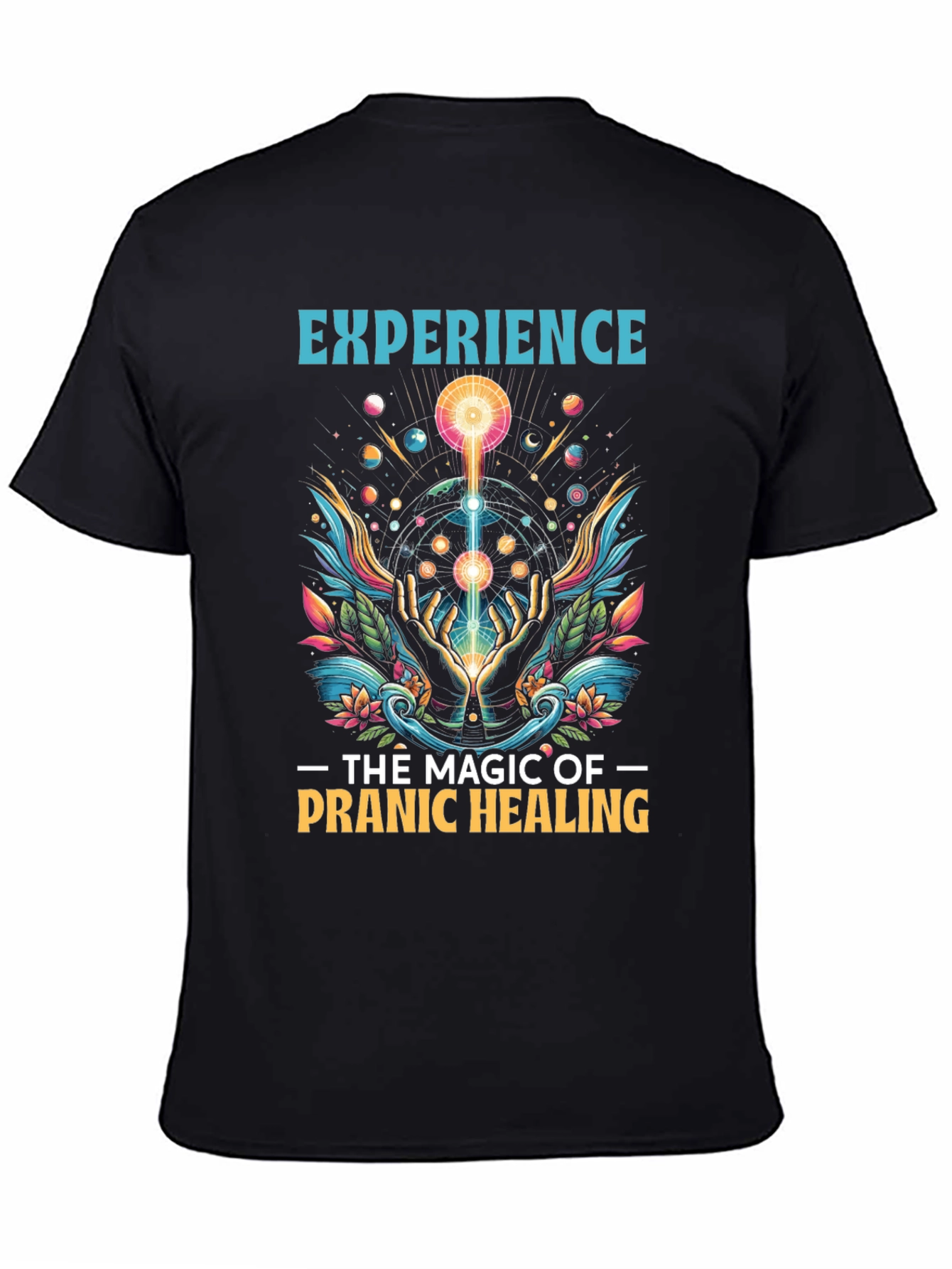 Black Pranic Healing Graphic T-Shirt view 4