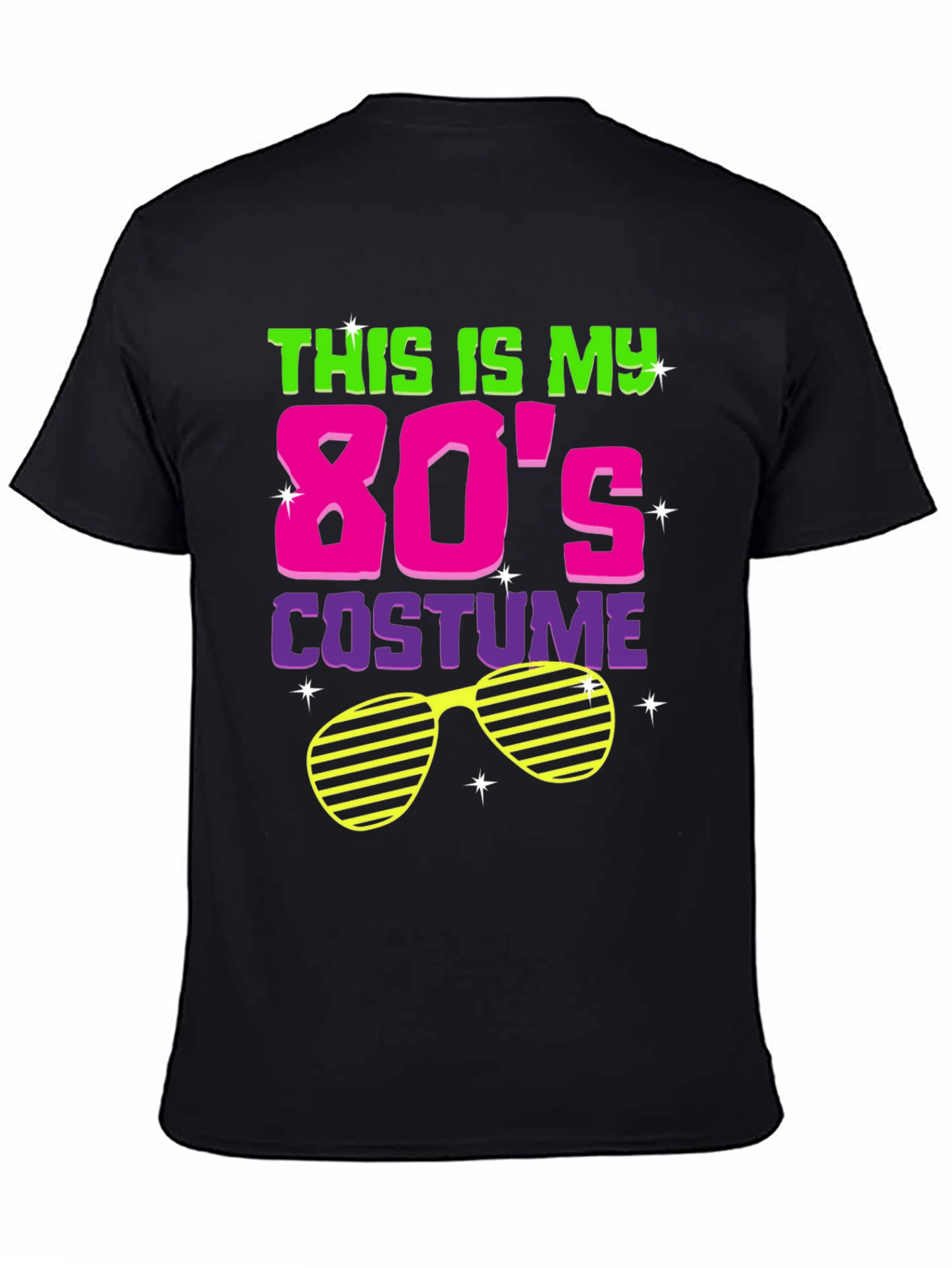 Black Retro 80s Costume T-Shirt view 4