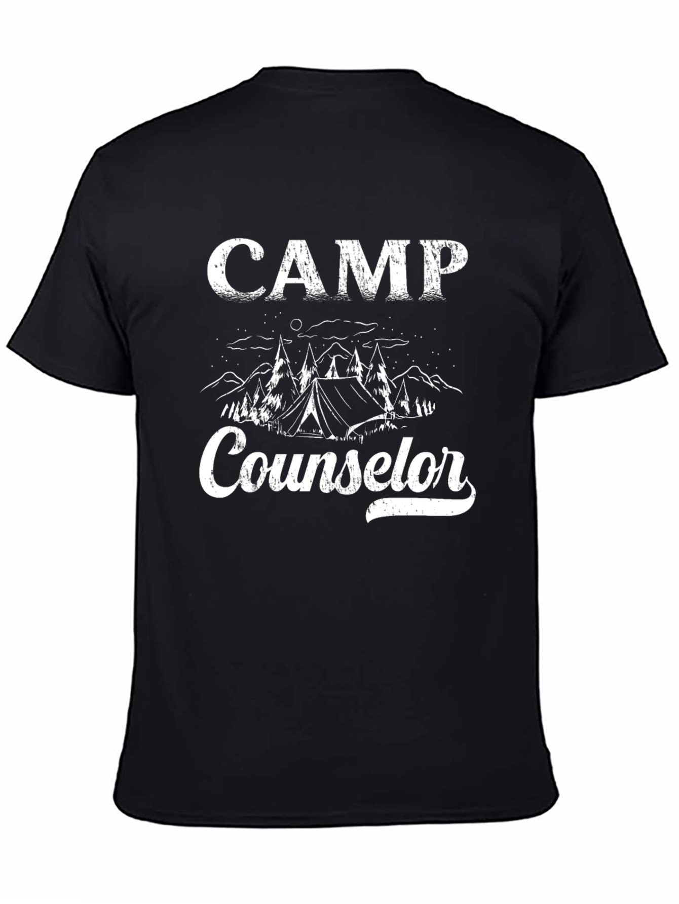 Black Camp Counselor Black Graphic T-Shirt view 4
