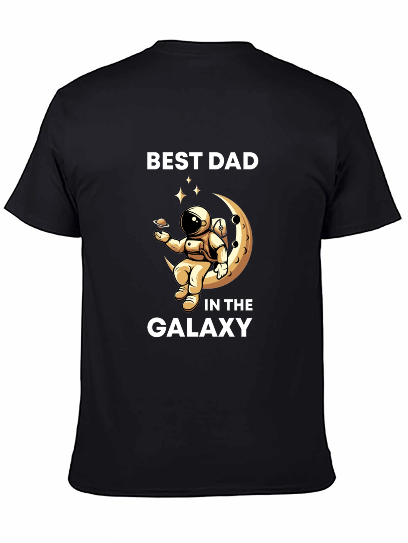 Black Best Dad Galaxy T-Shirt view 4