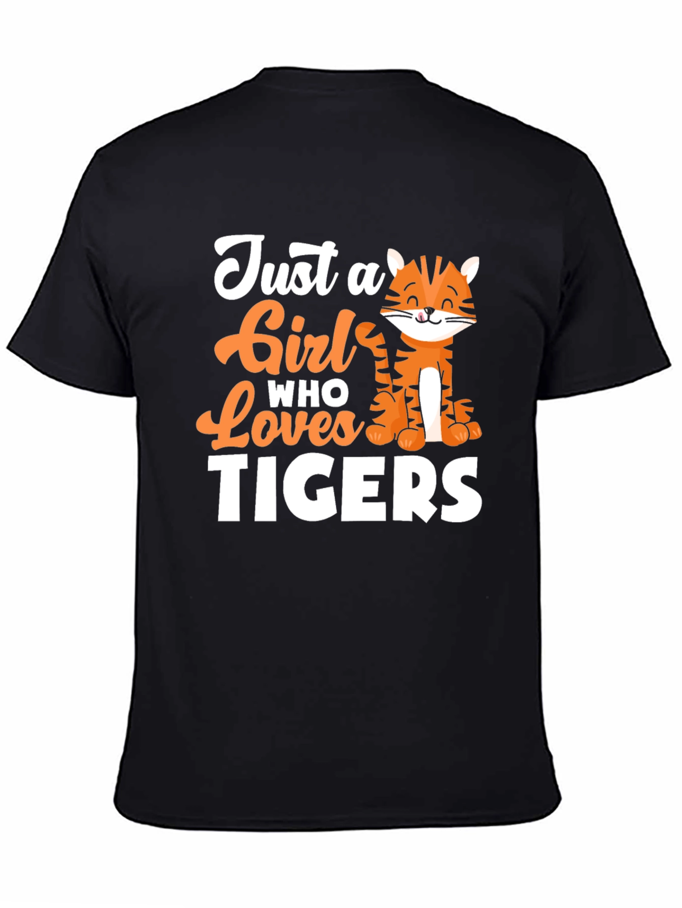 Black Just a Girl Who Loves Tigers Graphic Tee view 4