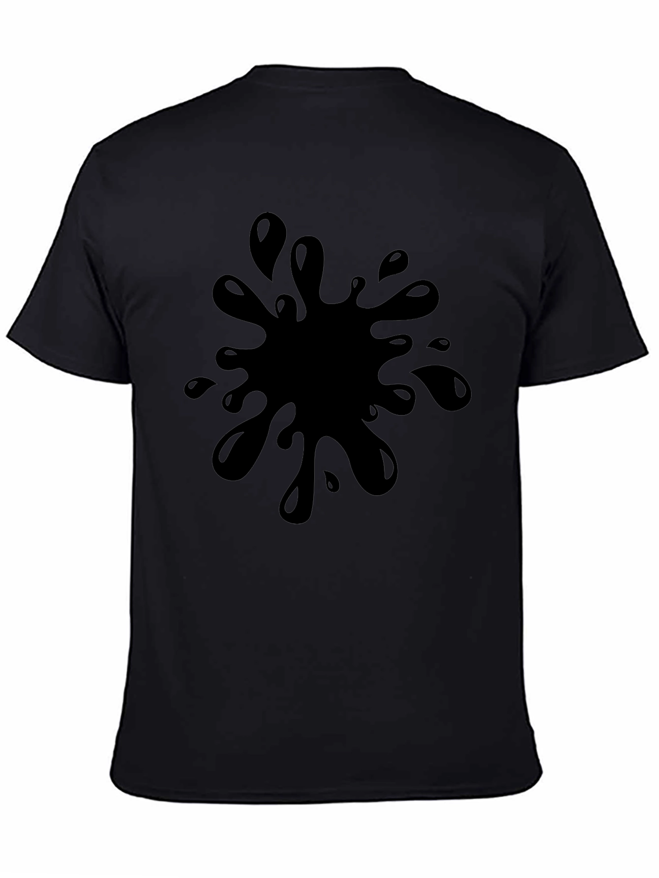 Black Black T-Shirt with Splash Graphic - Casual Wear view 4