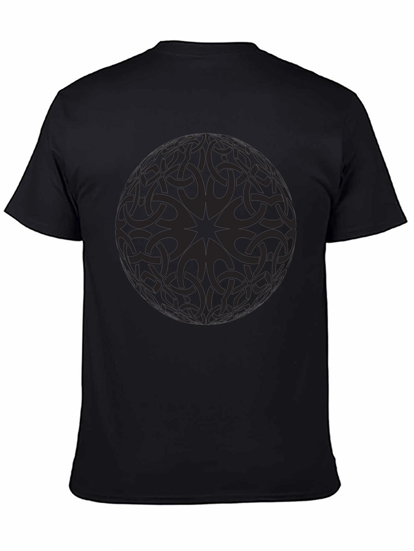 Black Celtic Knot Sphere Graphic Tee - Mens Black T-Shirt view 4