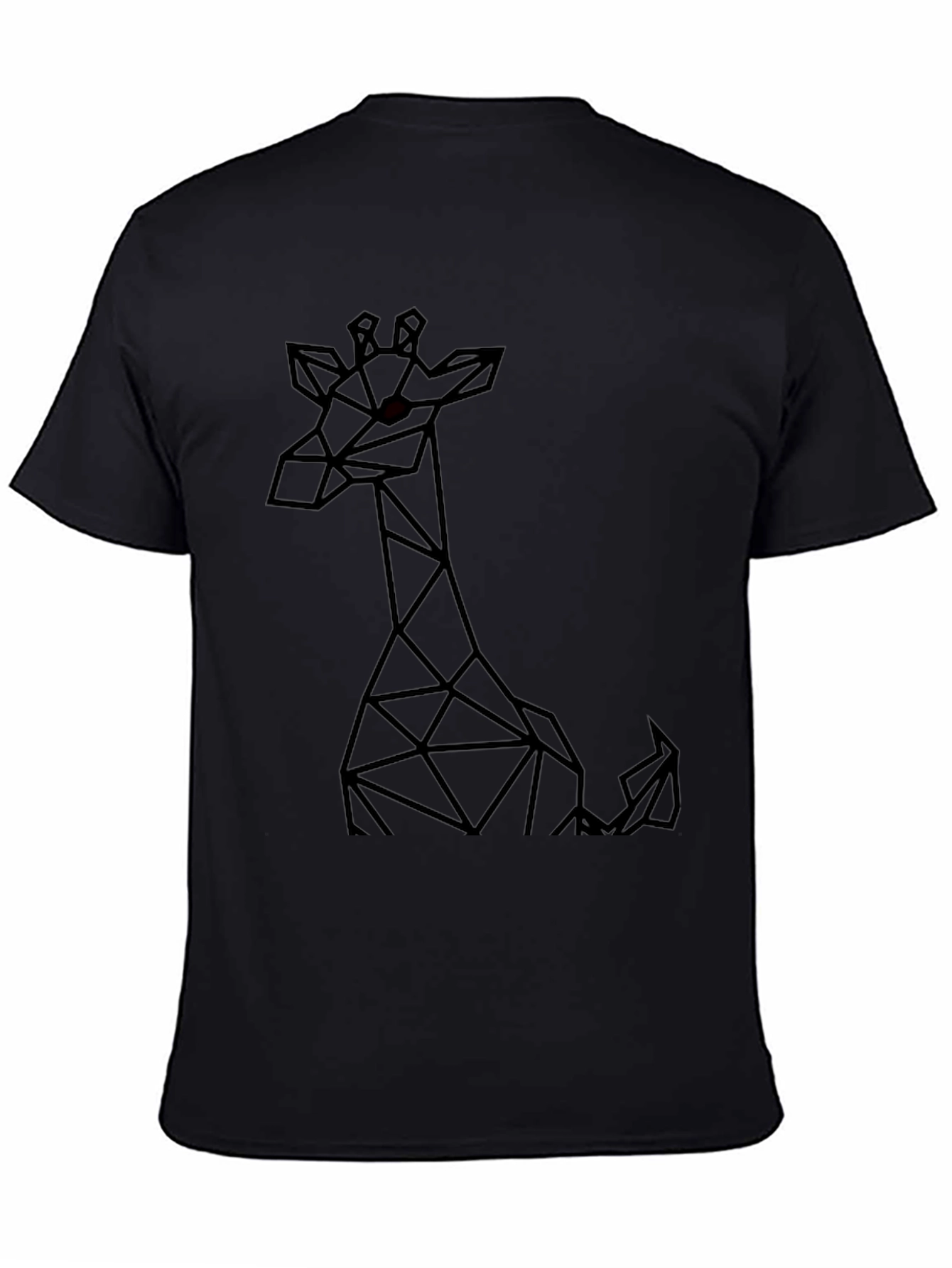 Black Geometric Giraffe Black T-Shirt view 4