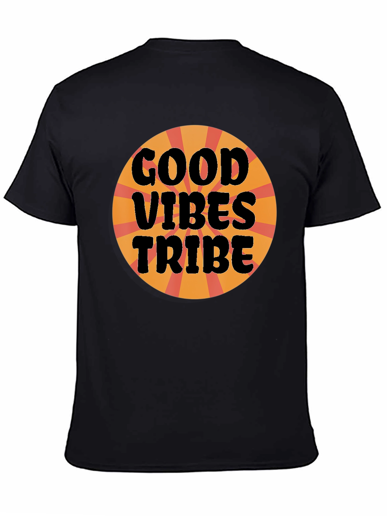 Black Good Vibes Tribe Graphic Tee - Black Cotton T-Shirt view 4