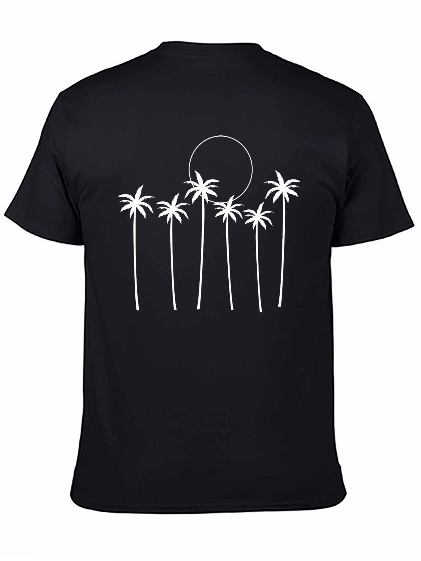 Black Palm Tree Sunset Graphic Tee - Black Cotton Blend view 4