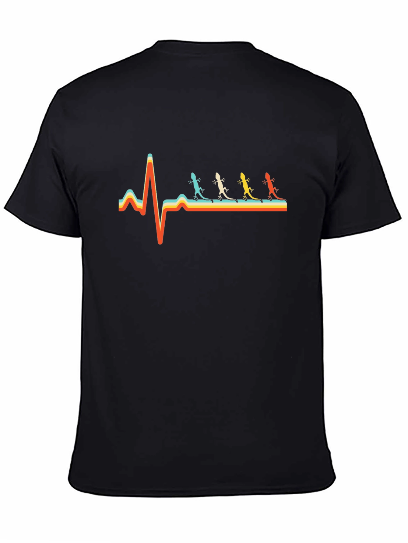 Black Lizard Heartbeat T-Shirt - Retro Style view 4