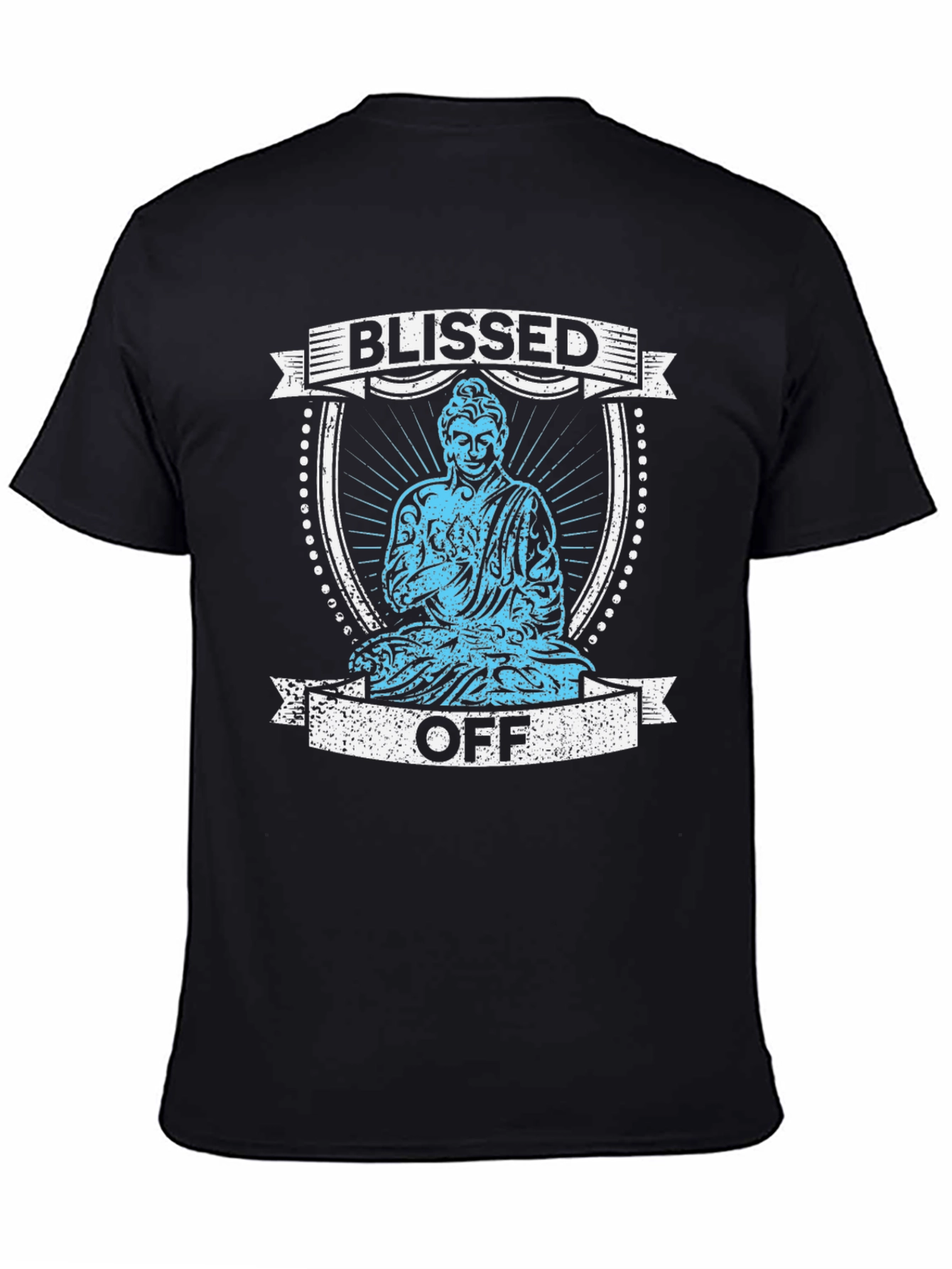 Black Blissed Off Buddha Graphic T-Shirt - Black view 4
