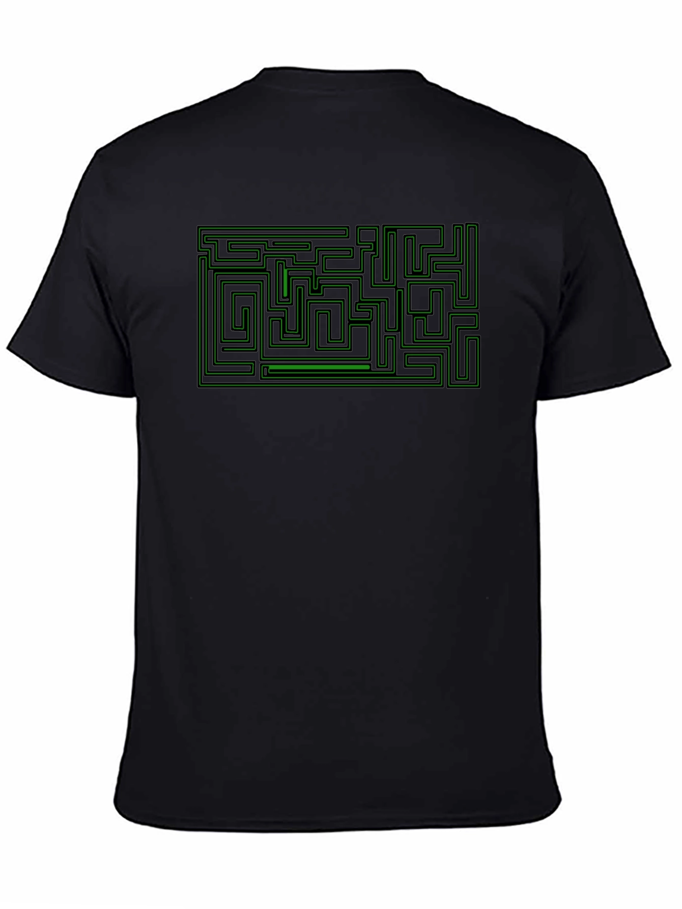 Black Maze Graphic Tee - Puzzle Solver Shirt view 4