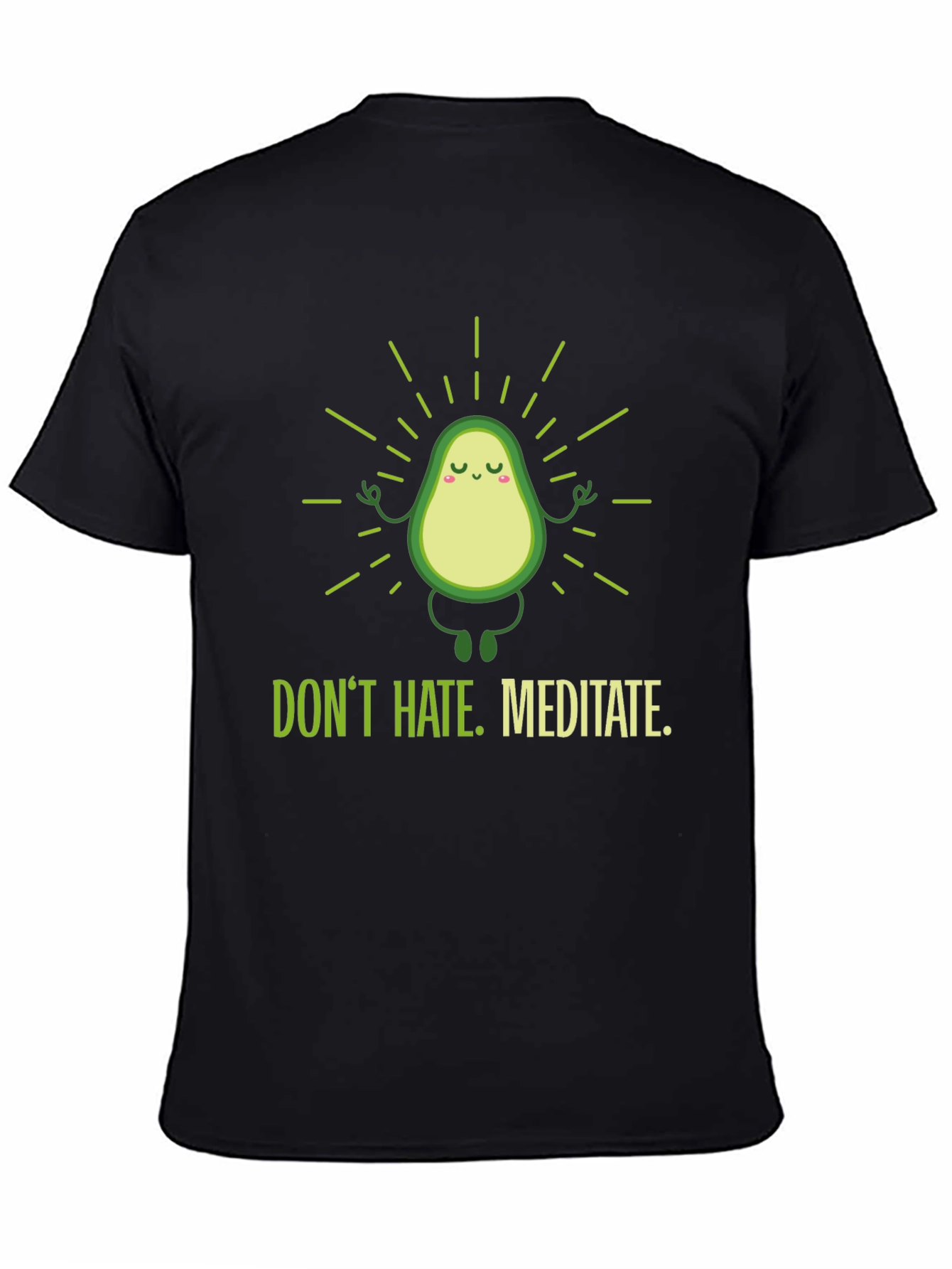 Black Meditating Avocado Graphic T-Shirt view 4
