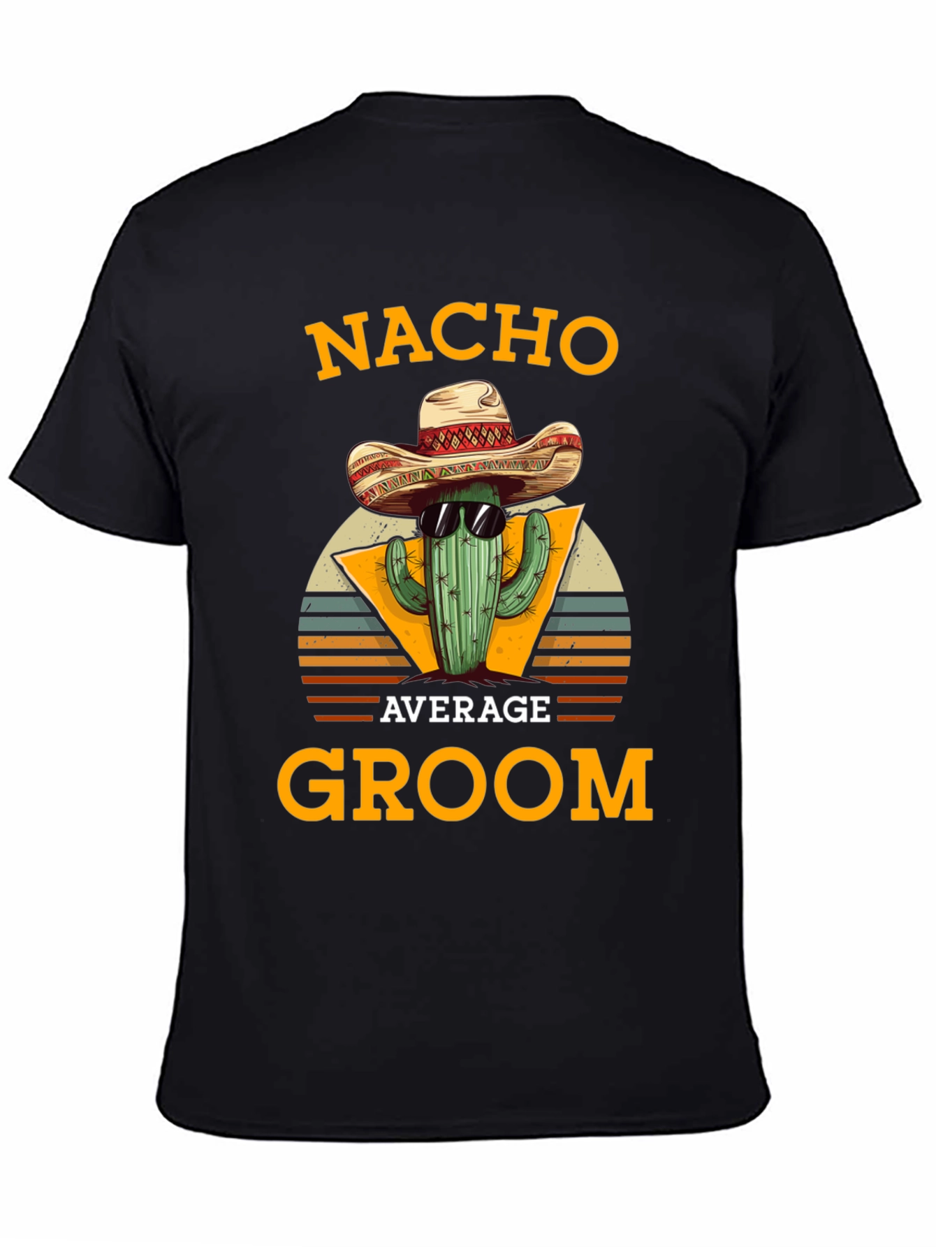 Black Nacho Average Groom Cactus Graphic Tee view 4