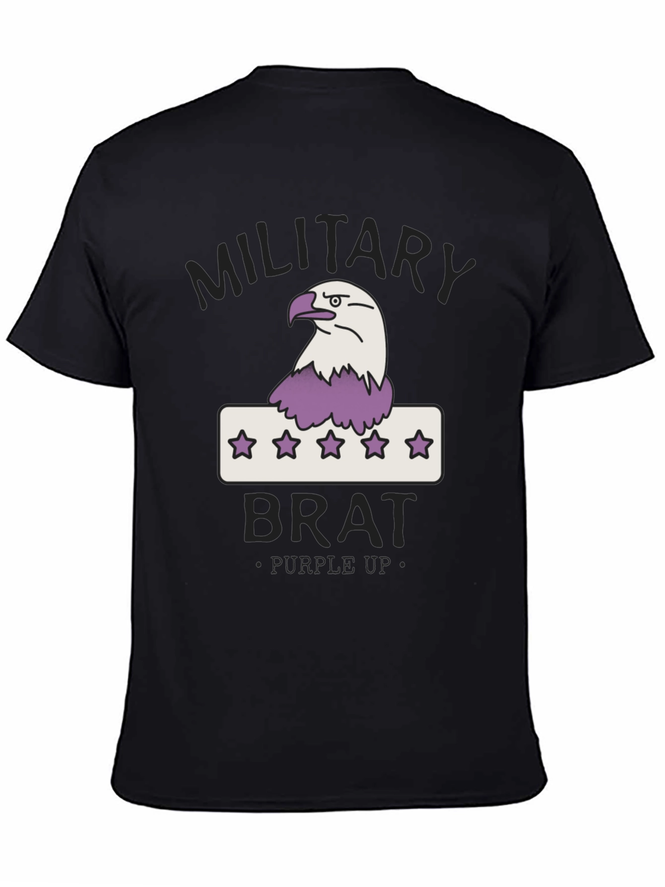Black Military Brat T-Shirt - Purple Up view 4