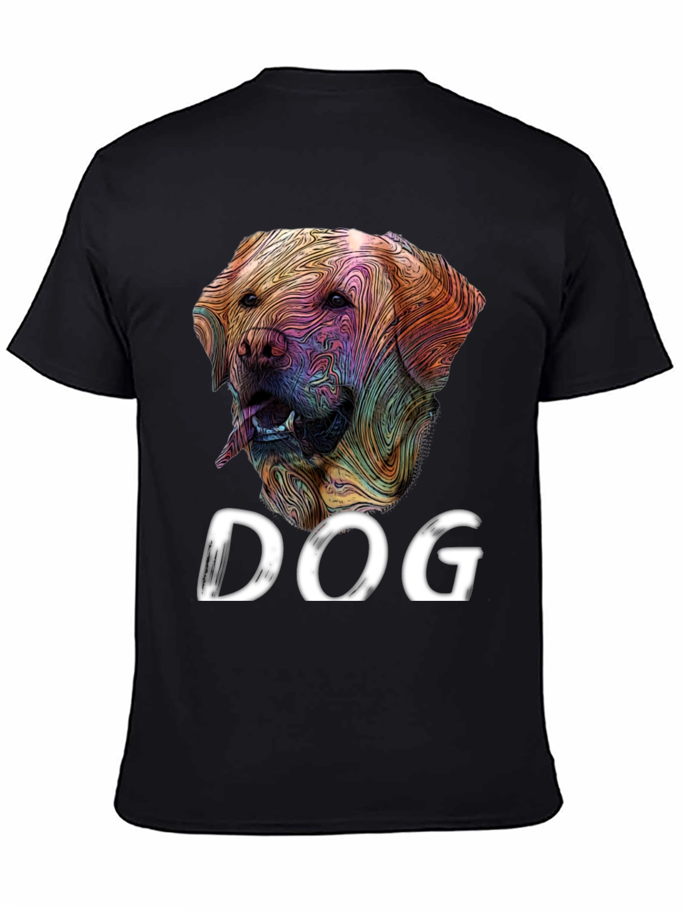 Black Dog Graphic Tee - Artistic Labrador Design view 4