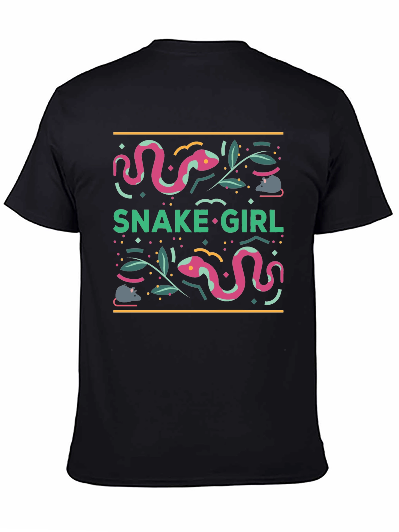 Black Snake Girl Graphic Tee - Quirky & Unique view 4