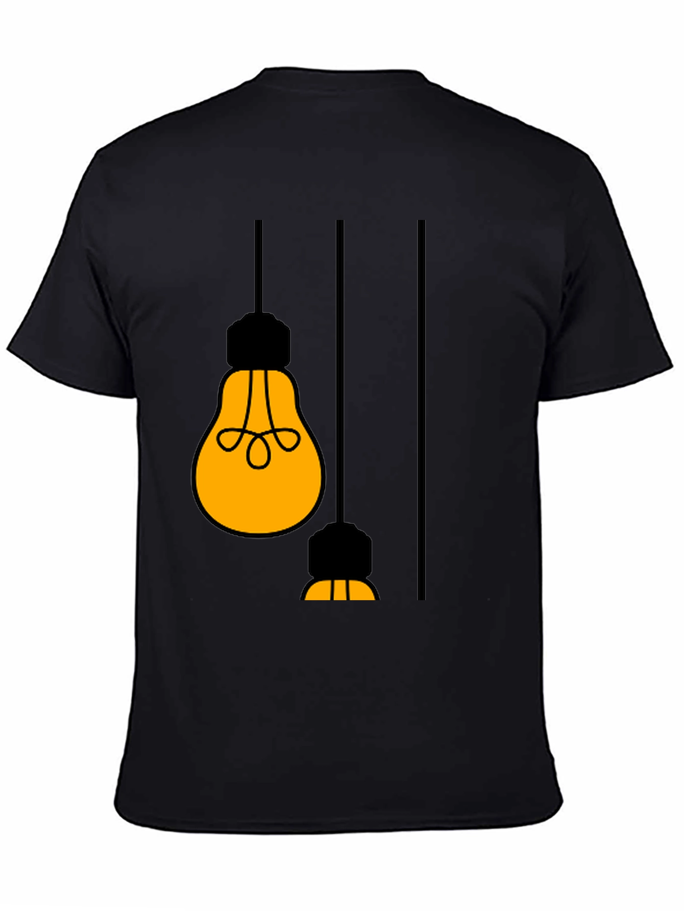 Black Illuminating Light Bulb Graphic Tee view 4