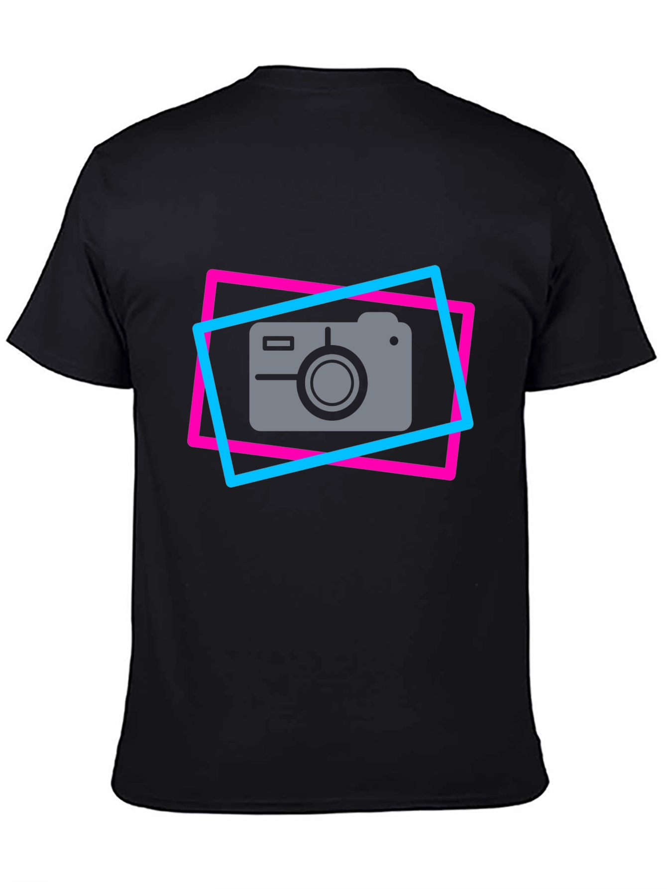 Black Retro Camera Graphic Tee - Cool Photographer T-Shirt view 4