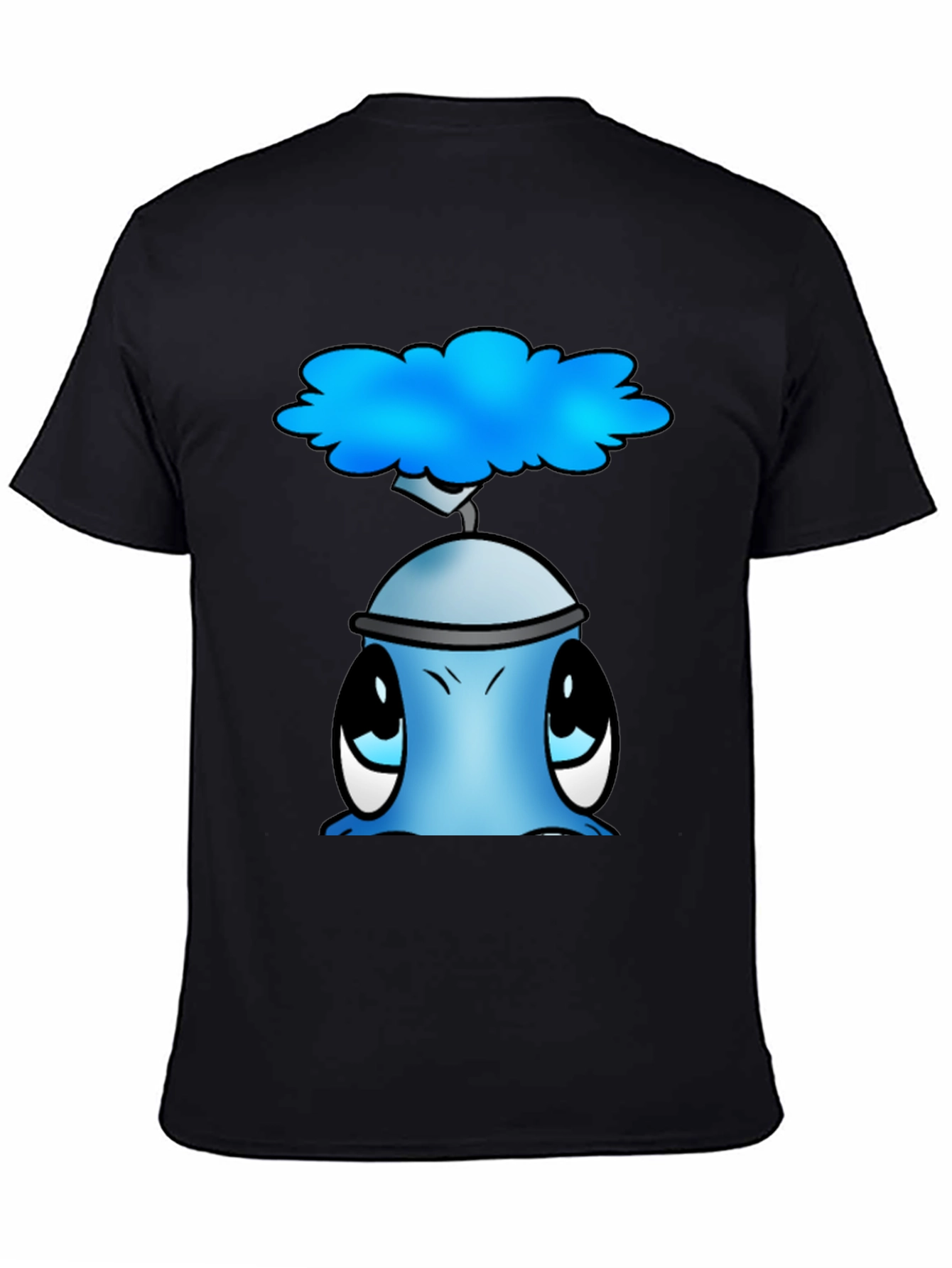 Black Cute Blue Alien Graphic T-Shirt view 4