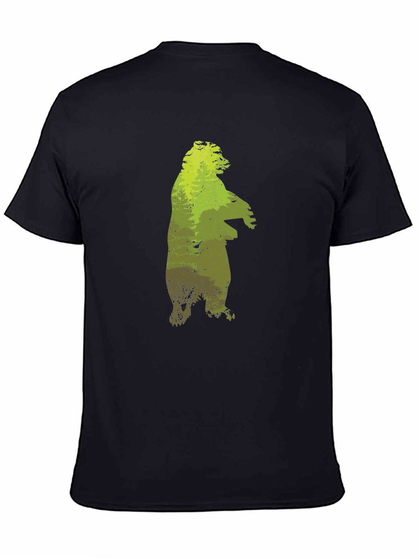 Black Nature Bear Graphic T-Shirt view 4