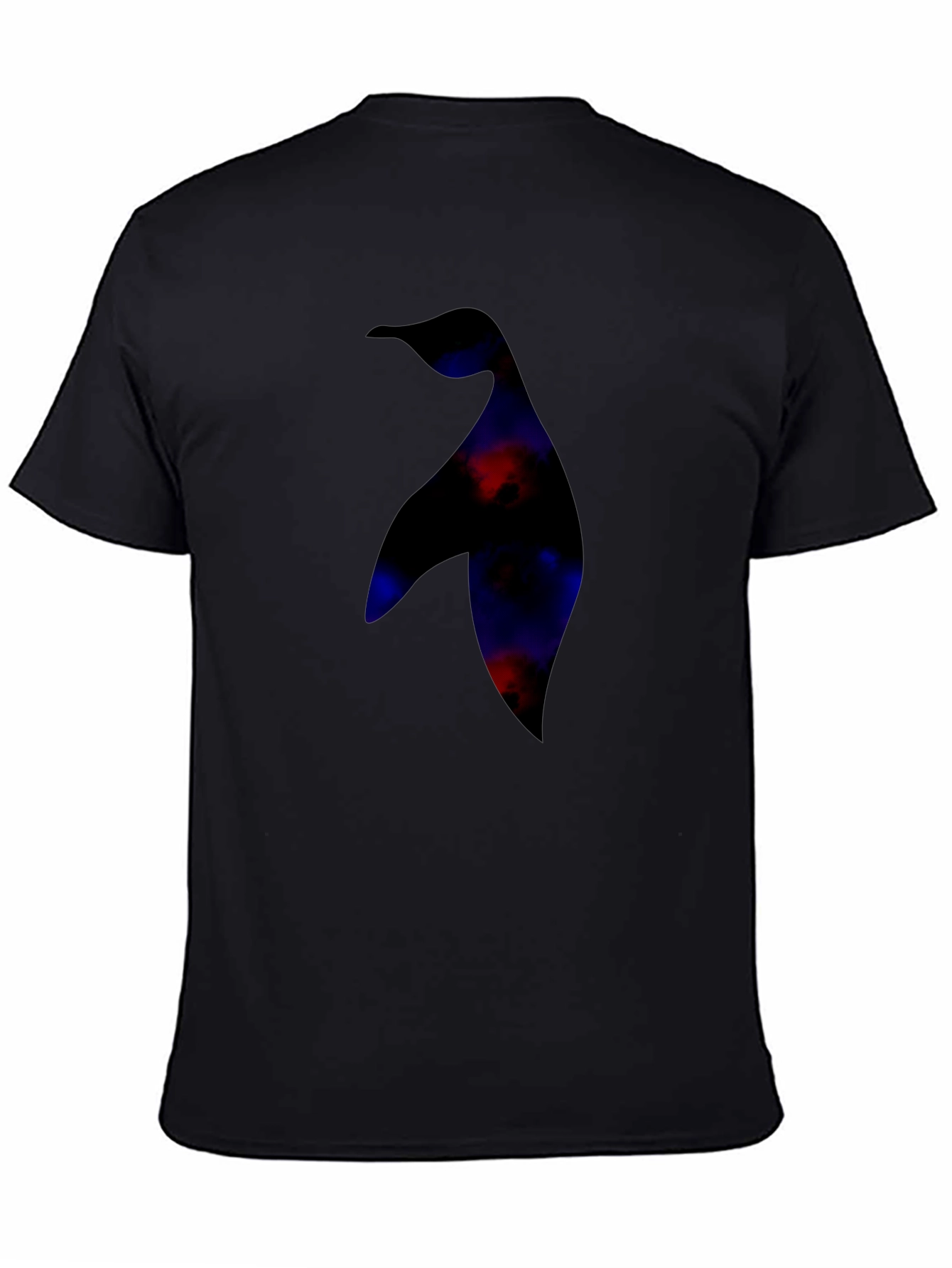 Black Abstract Penguin Graphic Print Black T-Shirt view 4