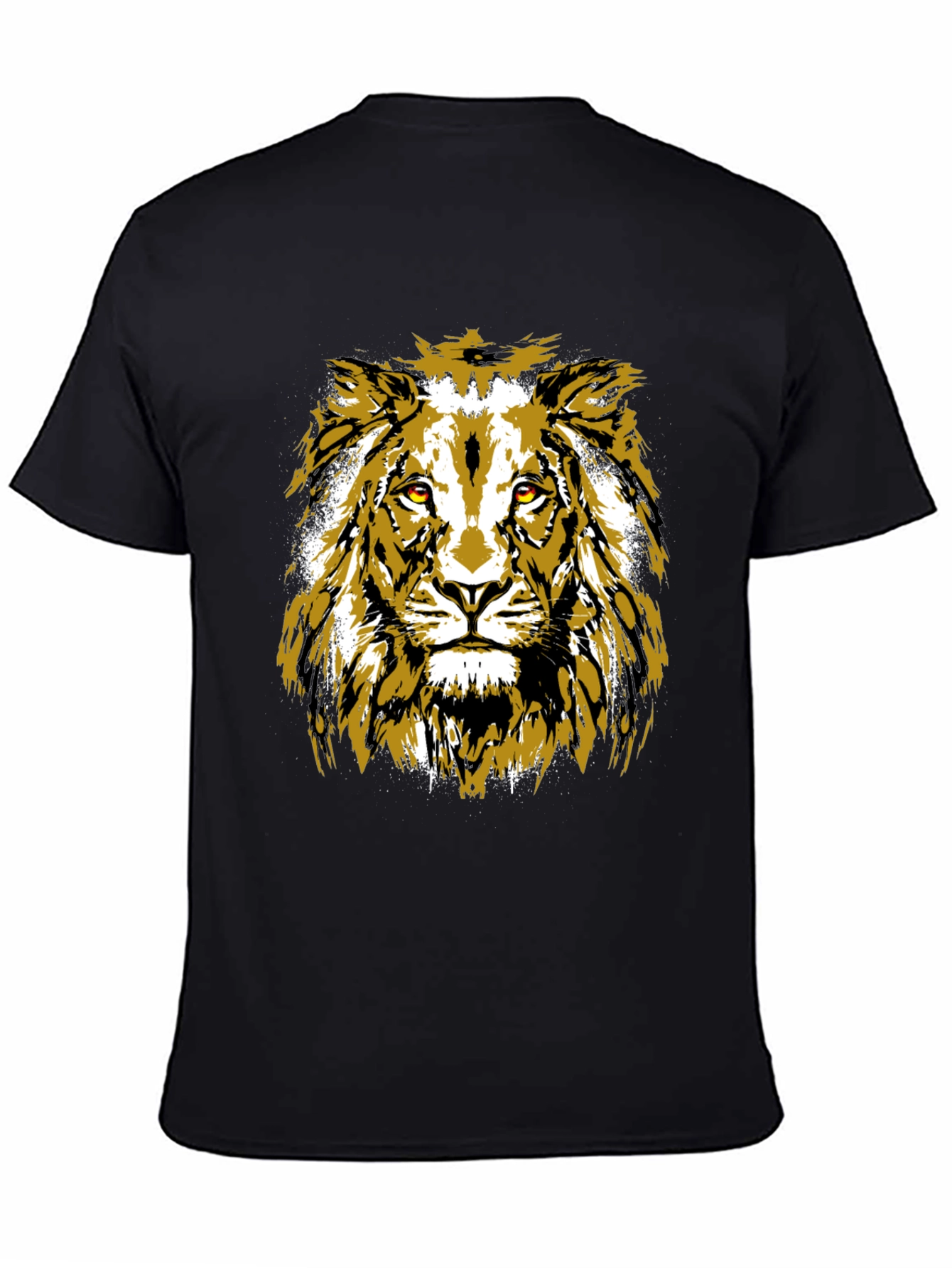 Black Lion Graphic Black T-Shirt view 4