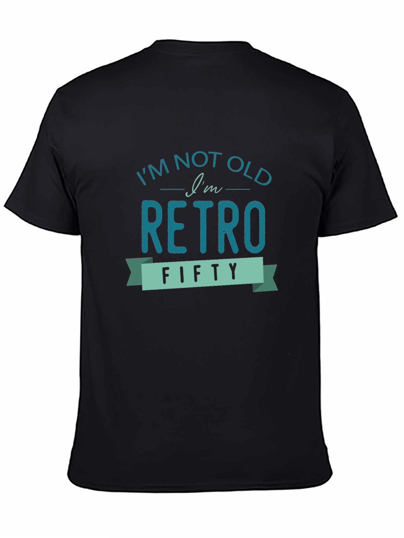 Black Retro Fifty Graphic Tee - Funny Birthday Gift T-Shirt view 4
