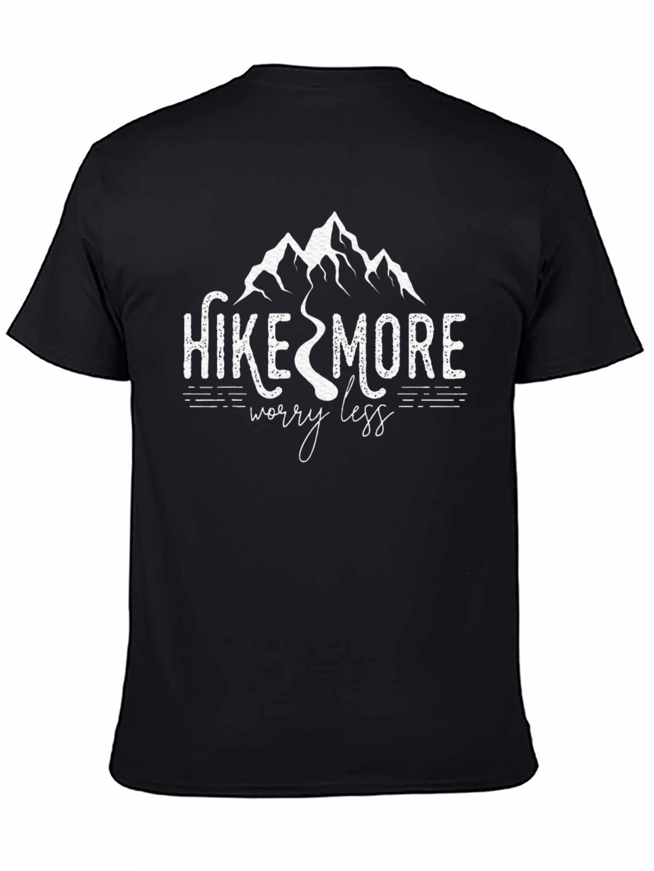 Black Hike More Worry Less Graphic Tee view 4