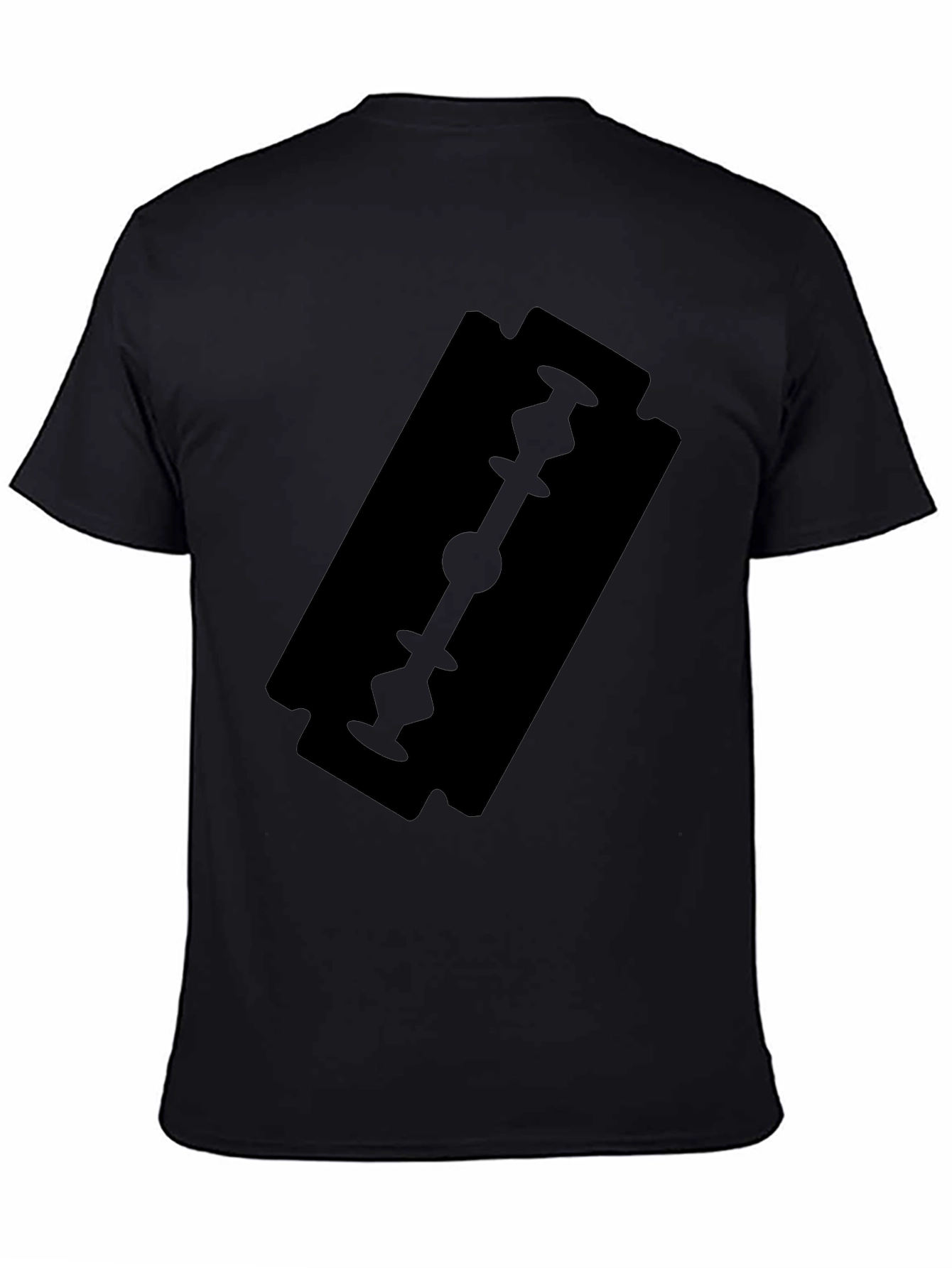 Black Black T-Shirt with Razor Blade Graphic view 4
