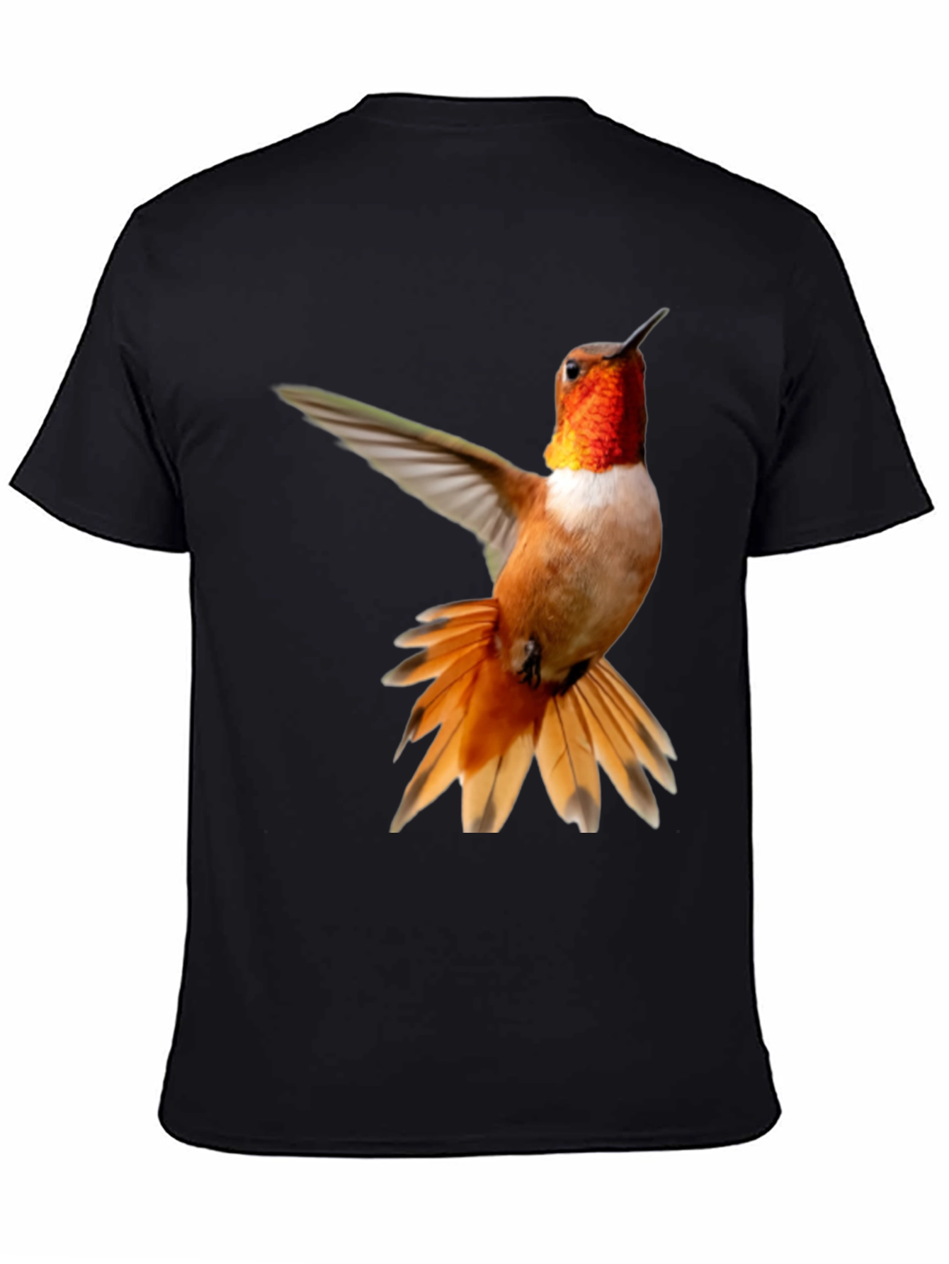 Black Hummingbird Graphic Tee - Black Cotton Blend view 4