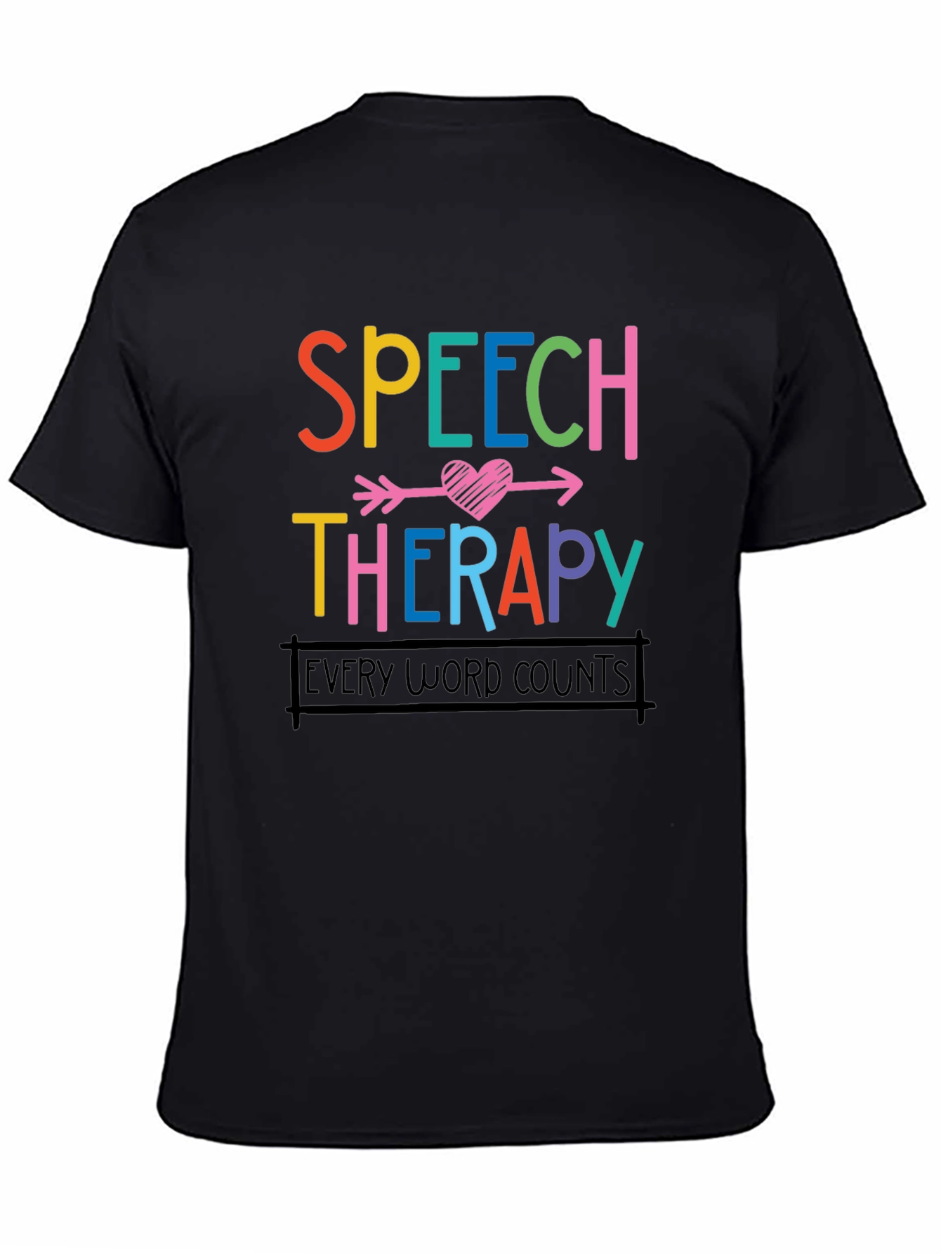 Black Speech Therapy Shirt - Every Word Counts view 4
