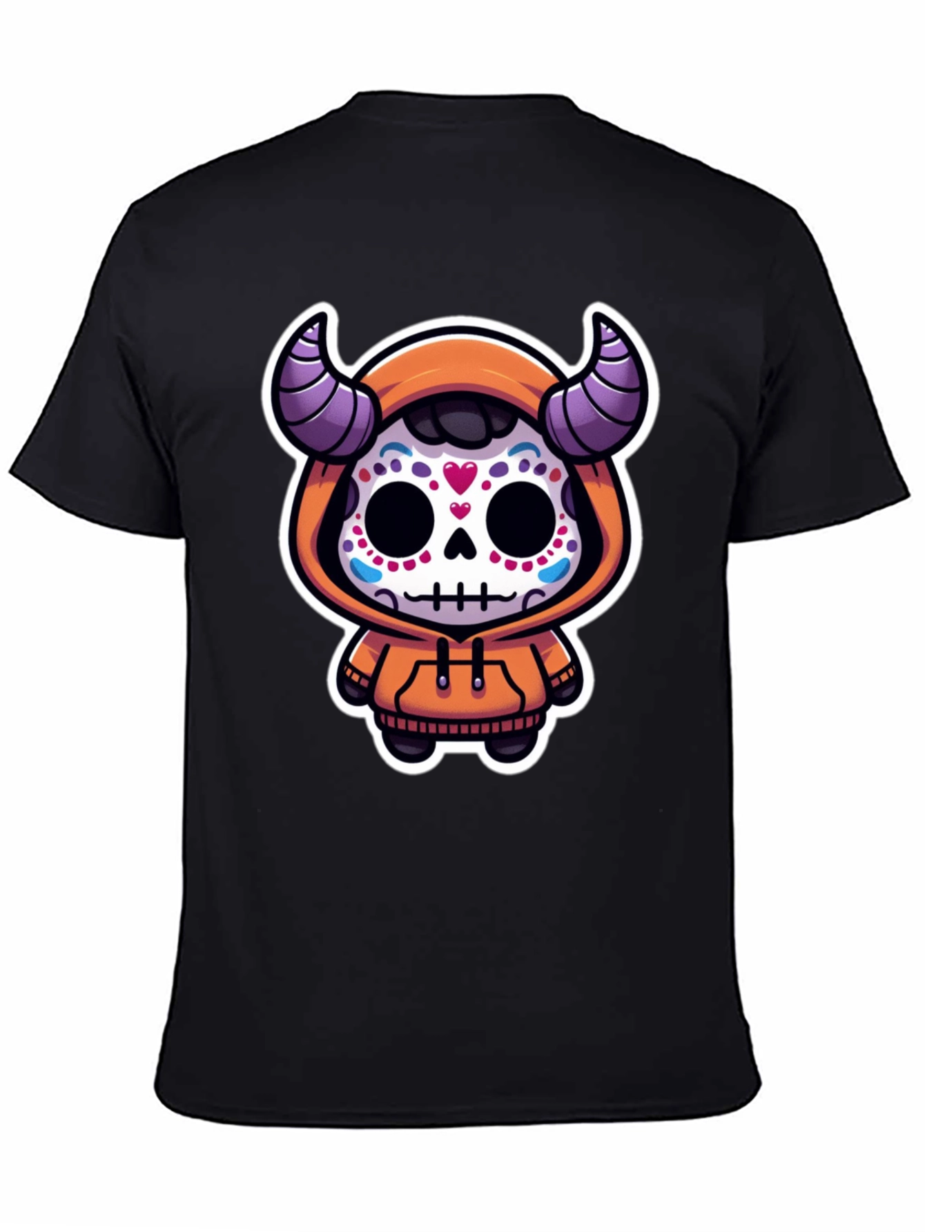 Black Sugar Skull Devil Kid's Graphic Tee view 4