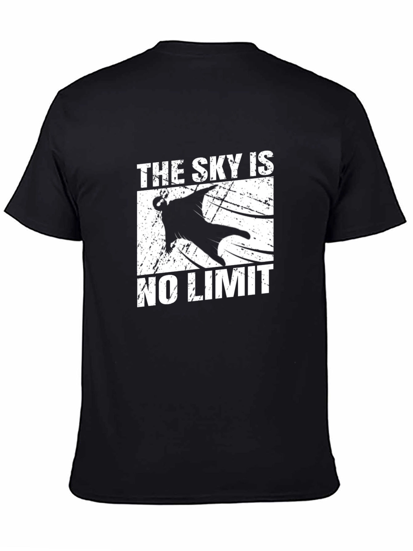 Black The Sky is No Limit Black Graphic Tee view 4