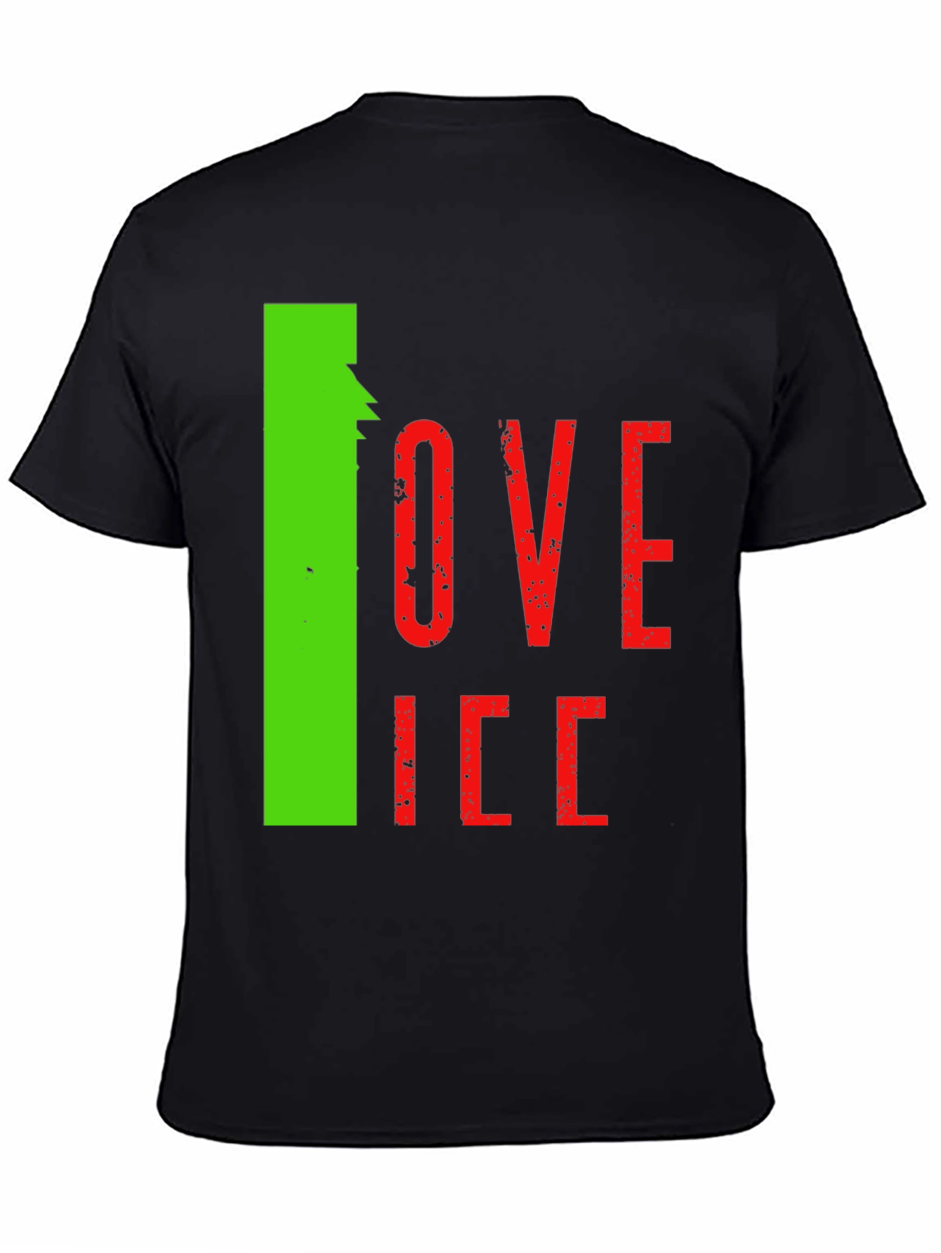 Black I Love Ice Novelty Graphic T-Shirt view 4