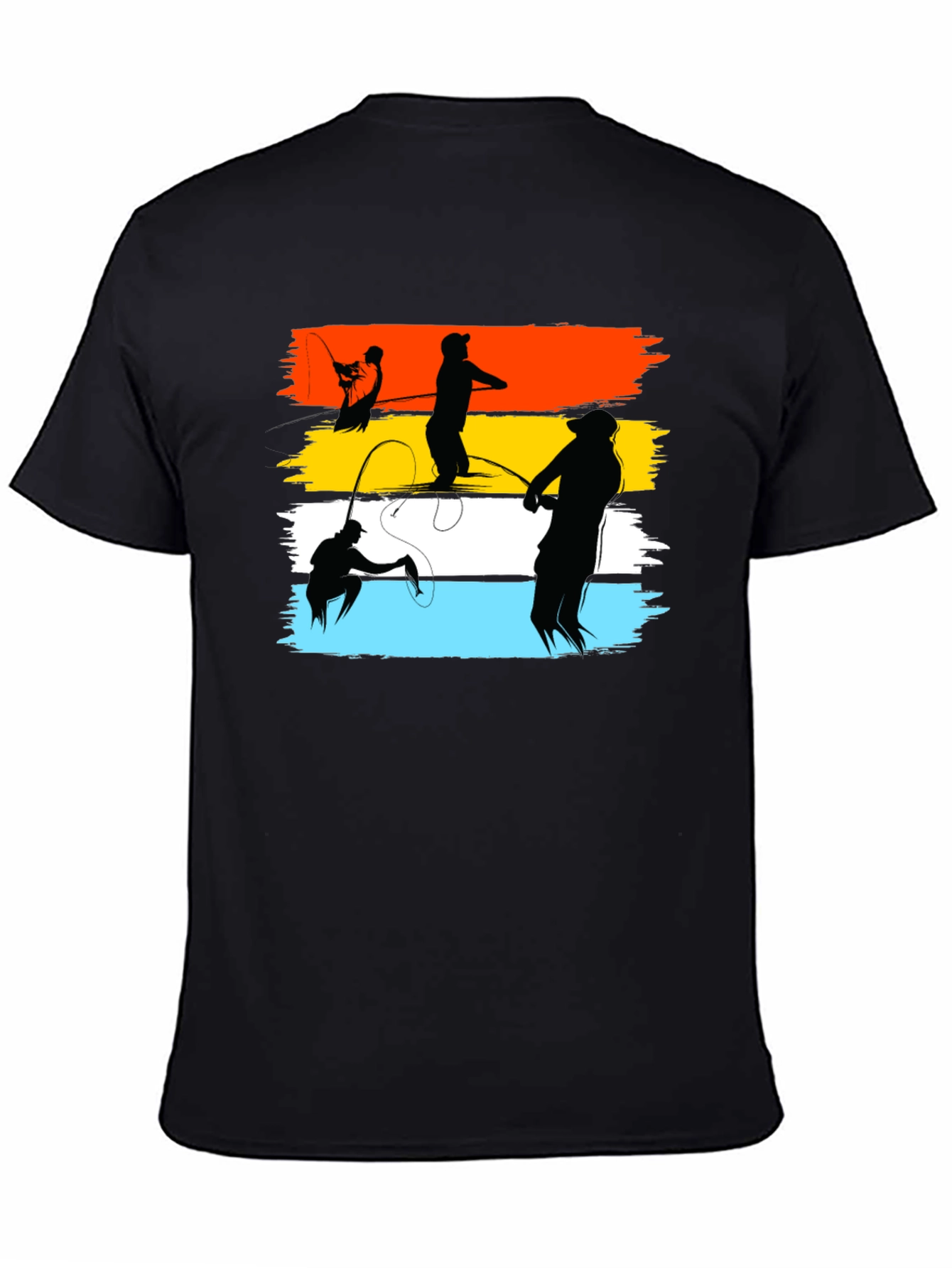 Black Fishing Silhouette T-Shirt - Angler's Dream Tee view 4