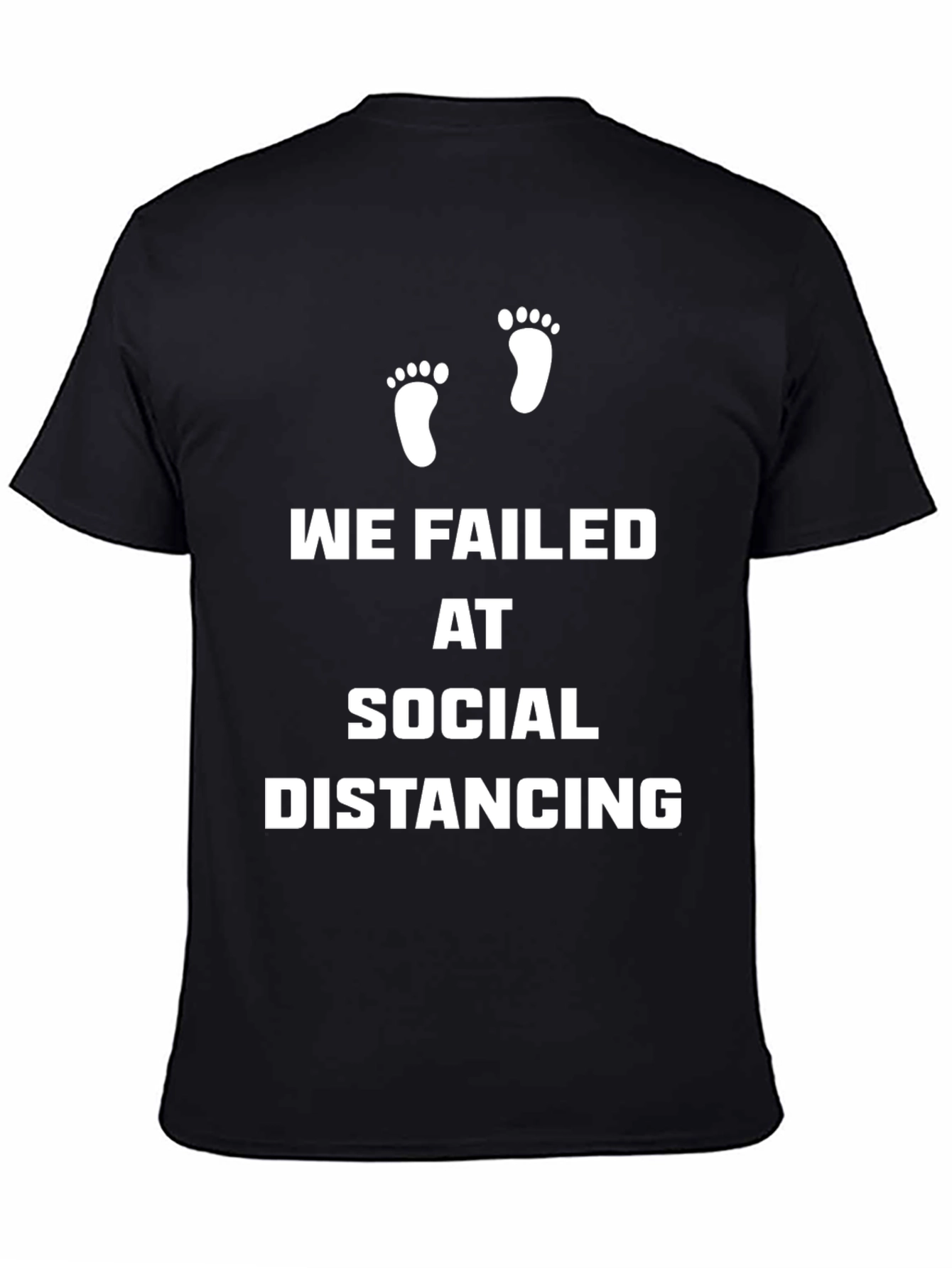 Black Funny Social Distancing Pregnancy T-Shirt view 4