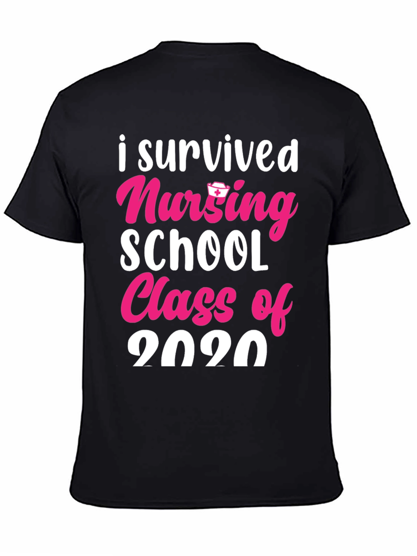Black I Survived Nursing School Class of 2020 T-Shirt view 4