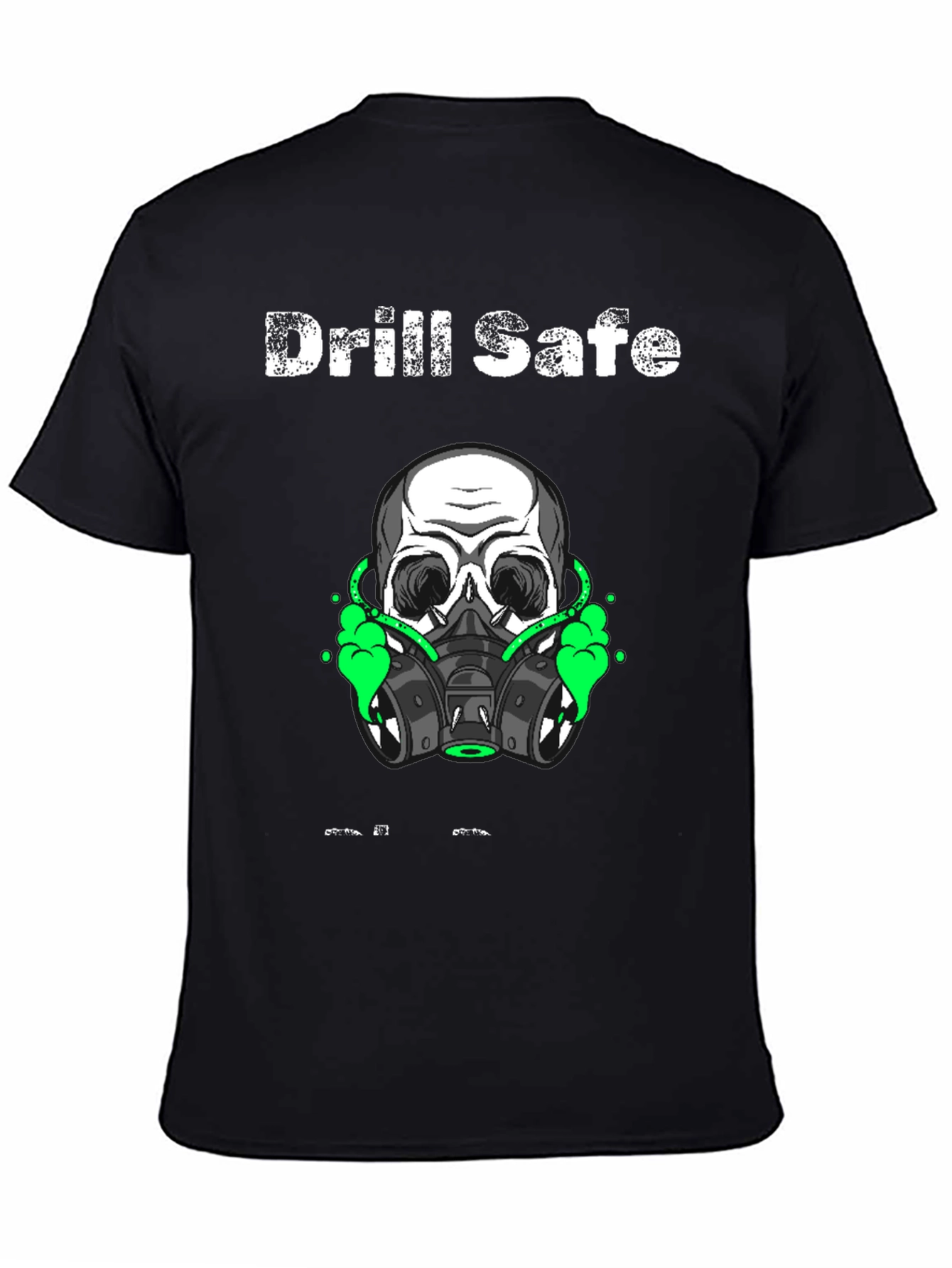 Black Drill Safe Skull Graphic Black T-Shirt view 4
