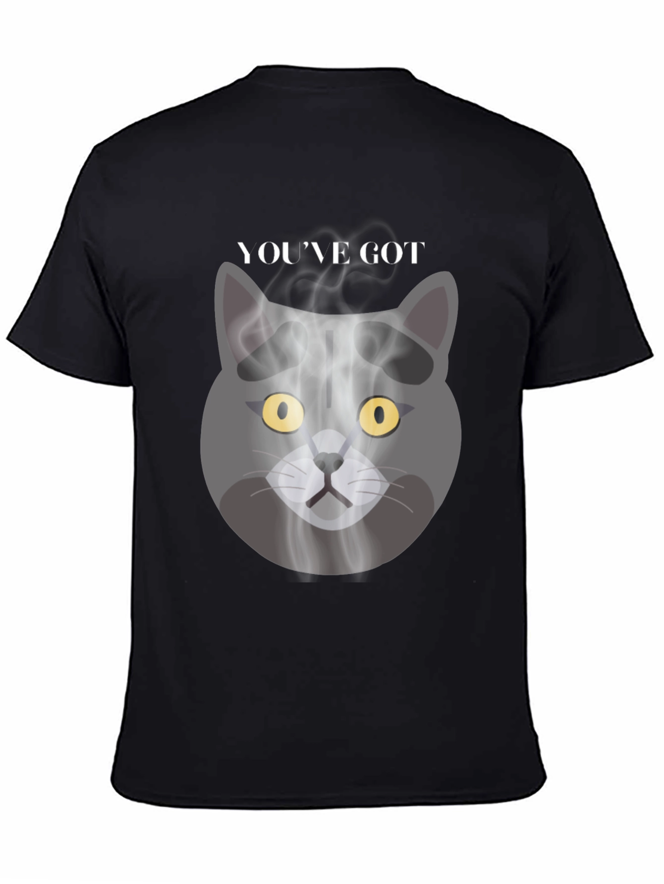 Black Smoky Cat Graphic Tee - You've Got Mail Vibes view 4