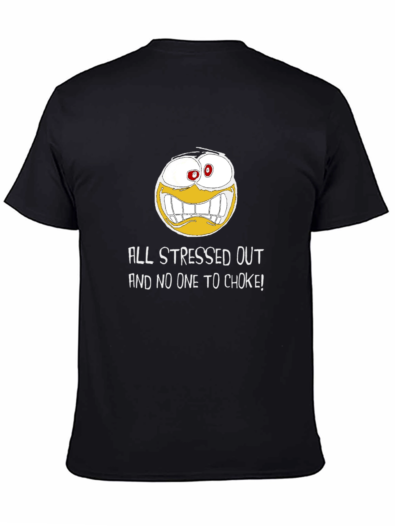 Black Stressed Out Graphic T-Shirt - Funny Emoji Design view 4