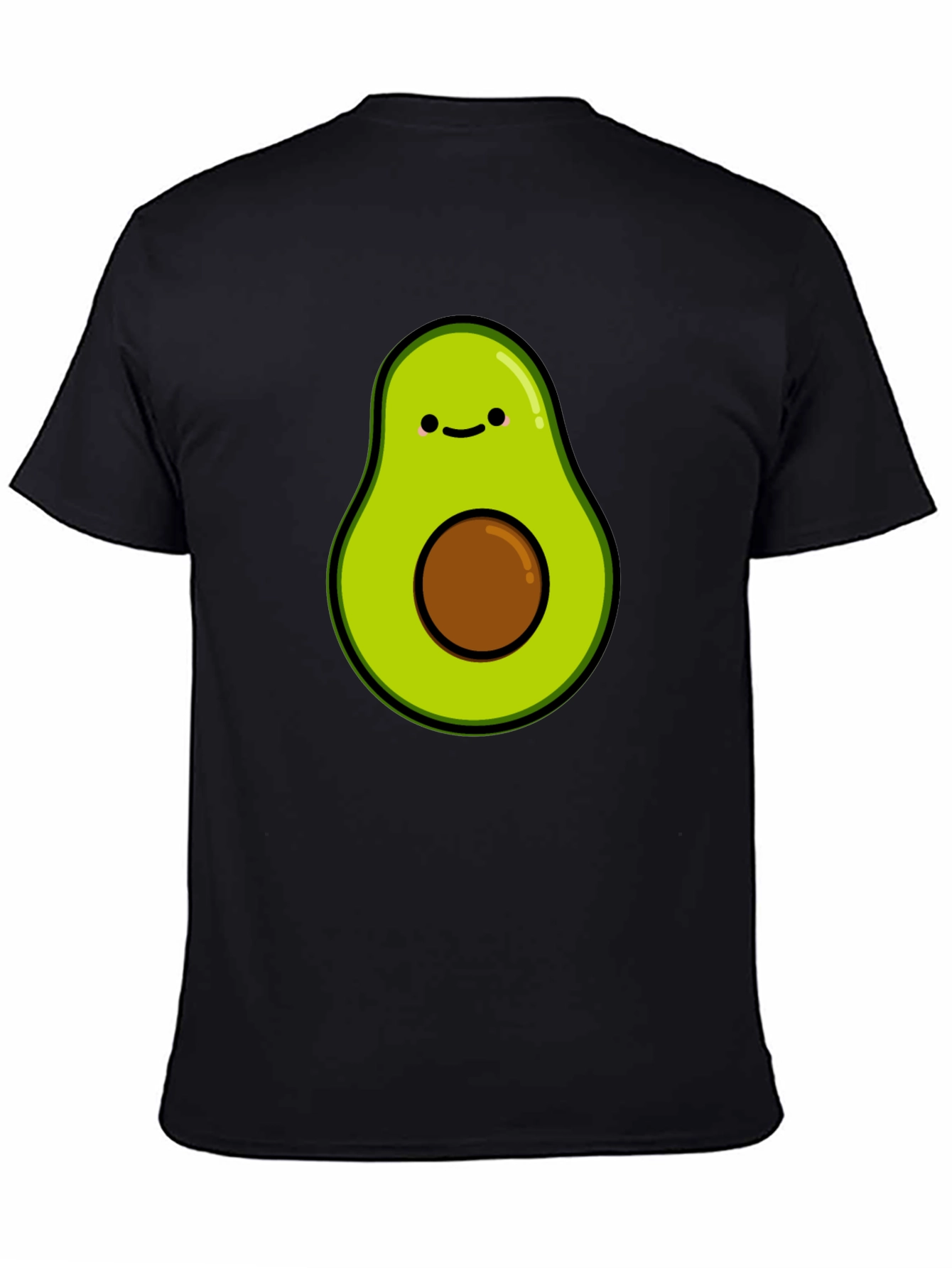 Black Cute Avocado Graphic T-Shirt - Black view 4