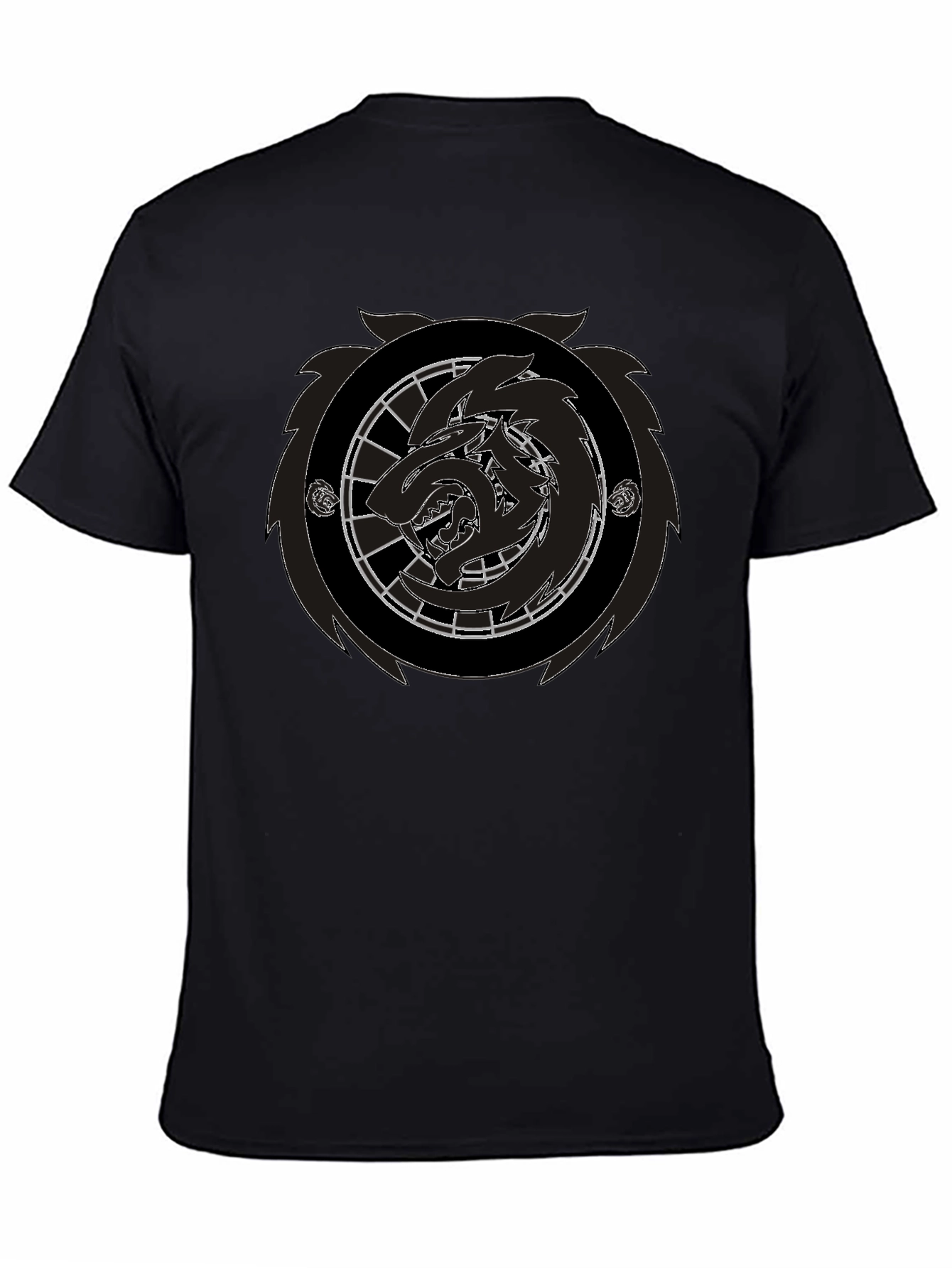 Black Black Wolf Emblem Graphic Tee - Men's Fashion view 4