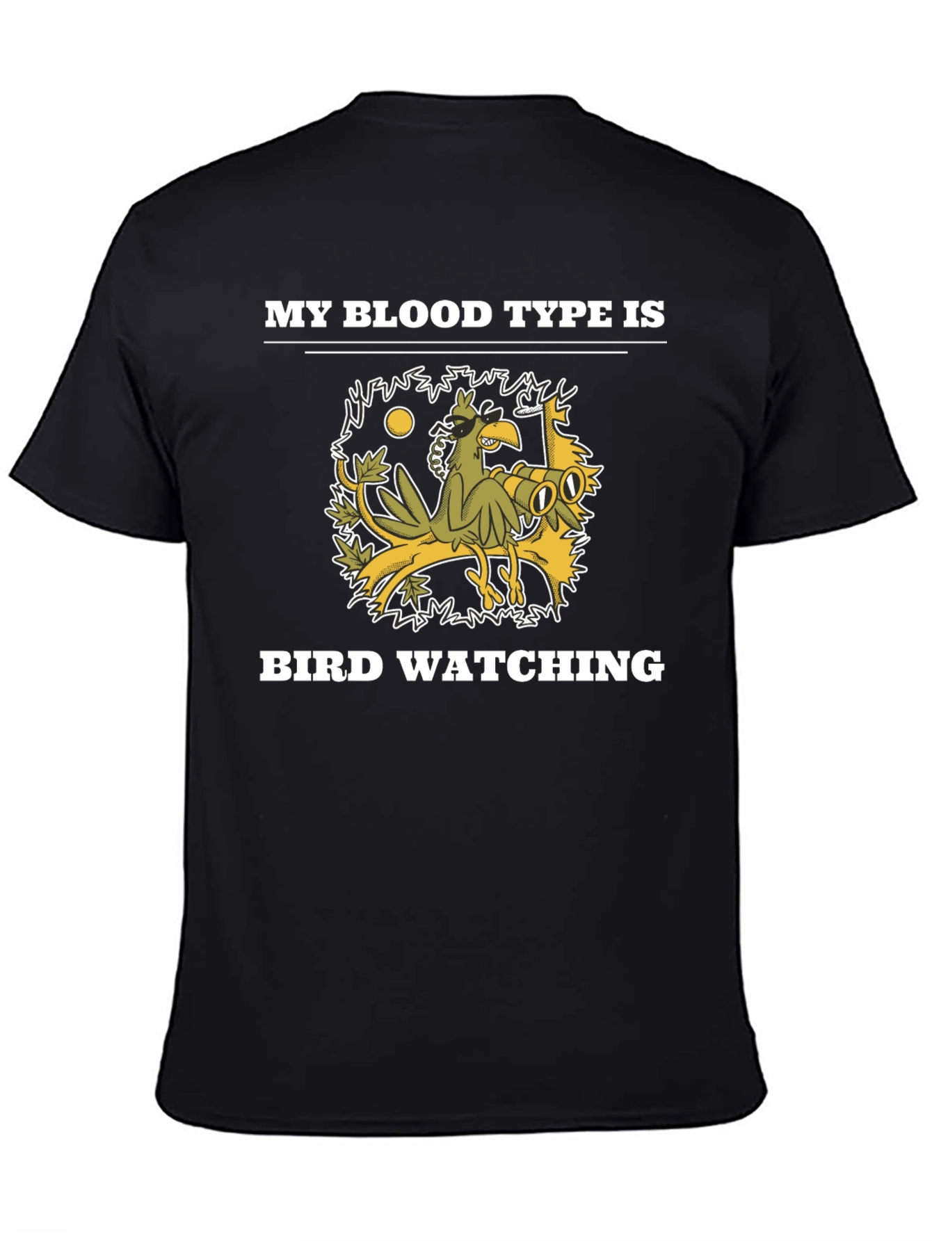 Black Bird Watching Blood Type Graphic T-Shirt view 4
