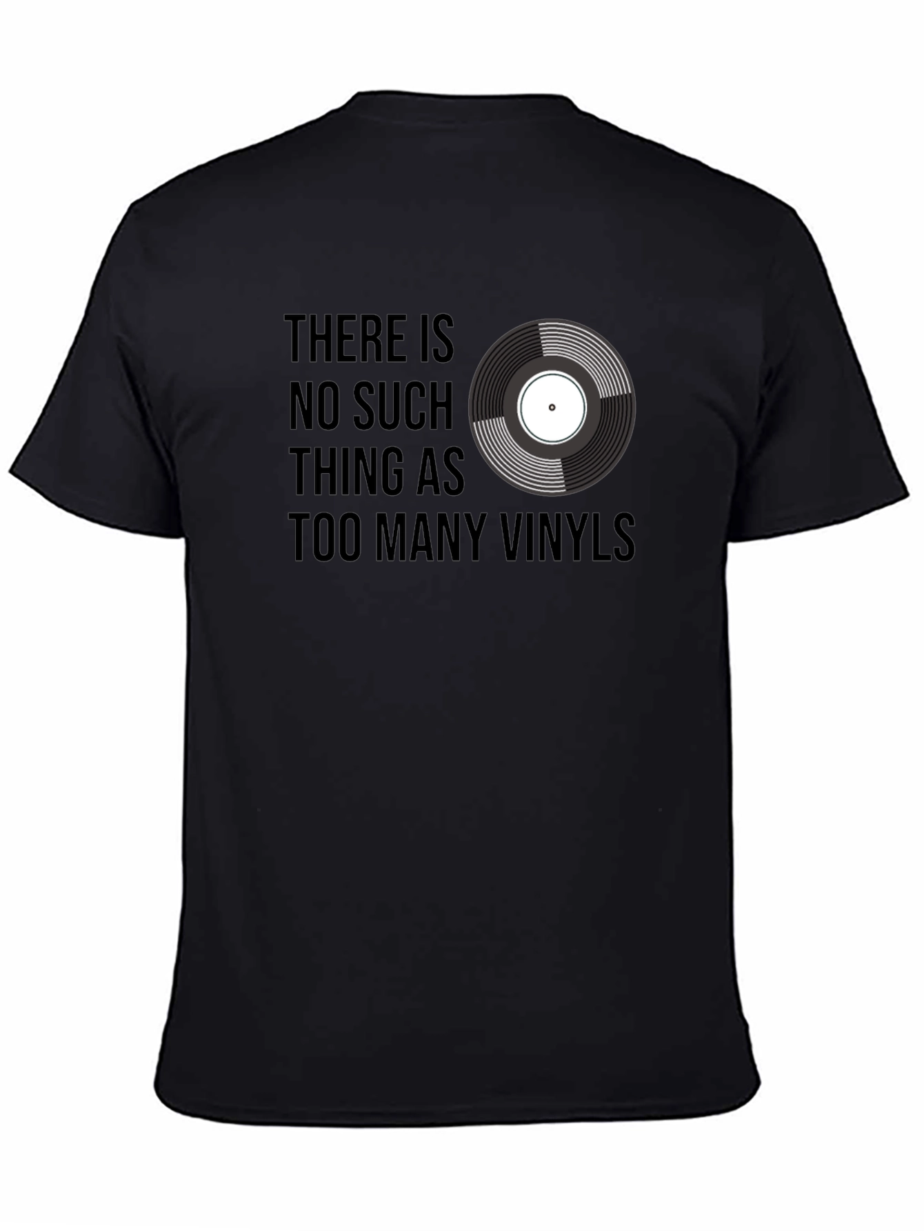 Black Vinyl Record T-Shirt - Music Lover Tee view 4