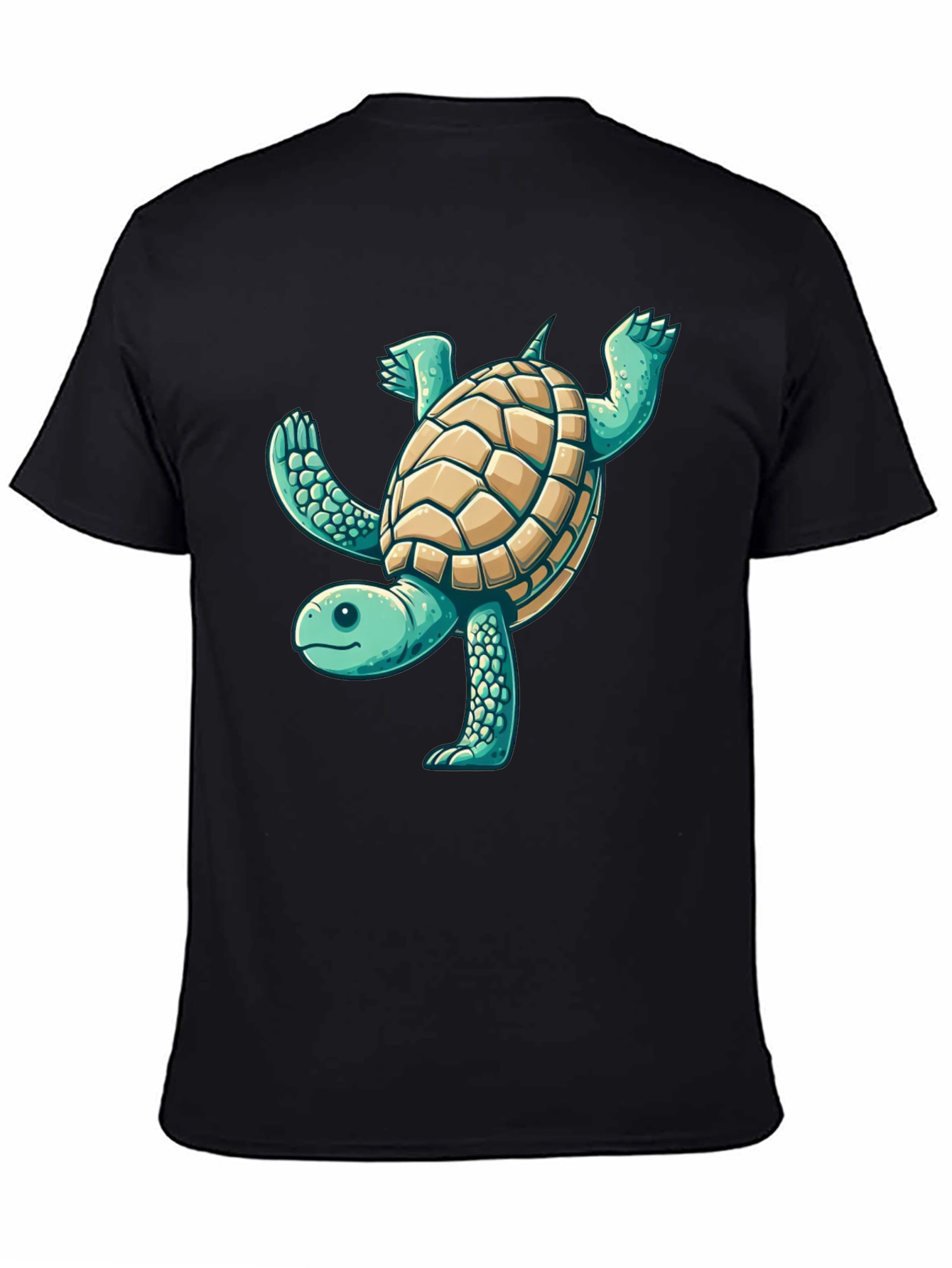 Black Fun Turtle Graphic Black T-Shirt view 4